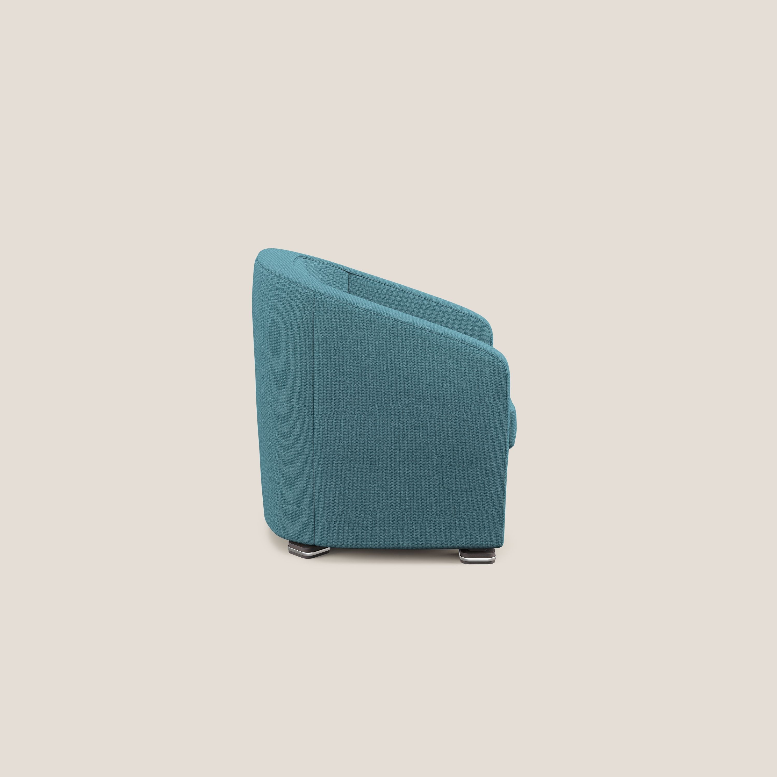 Cloe Poltroncina in tessuto smacchiabile con acqua QuickClean T08 azzurro - divani.store