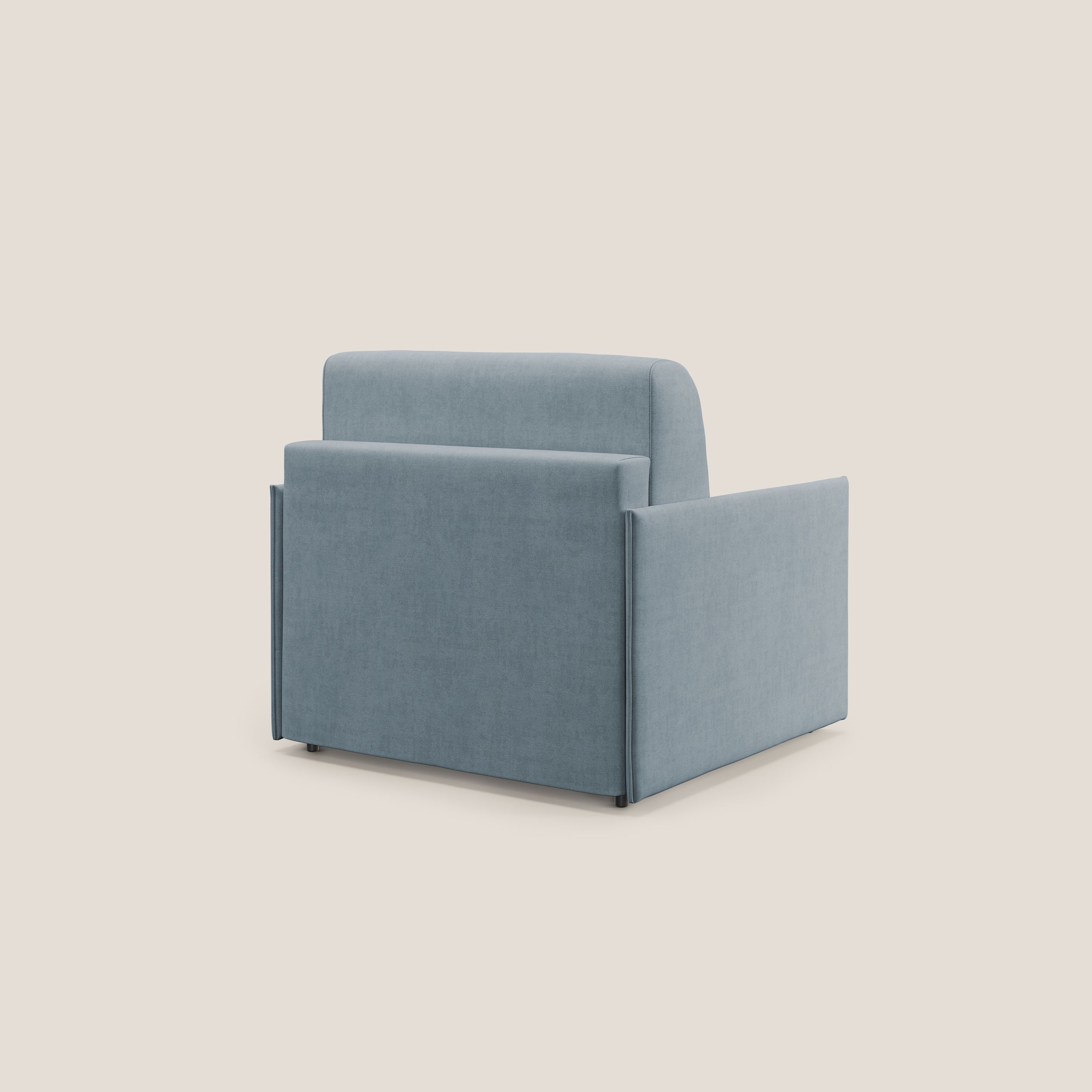 Evans poltrona letto in morbido tessuto impermeabile T02 carta da zucchero - divani.store