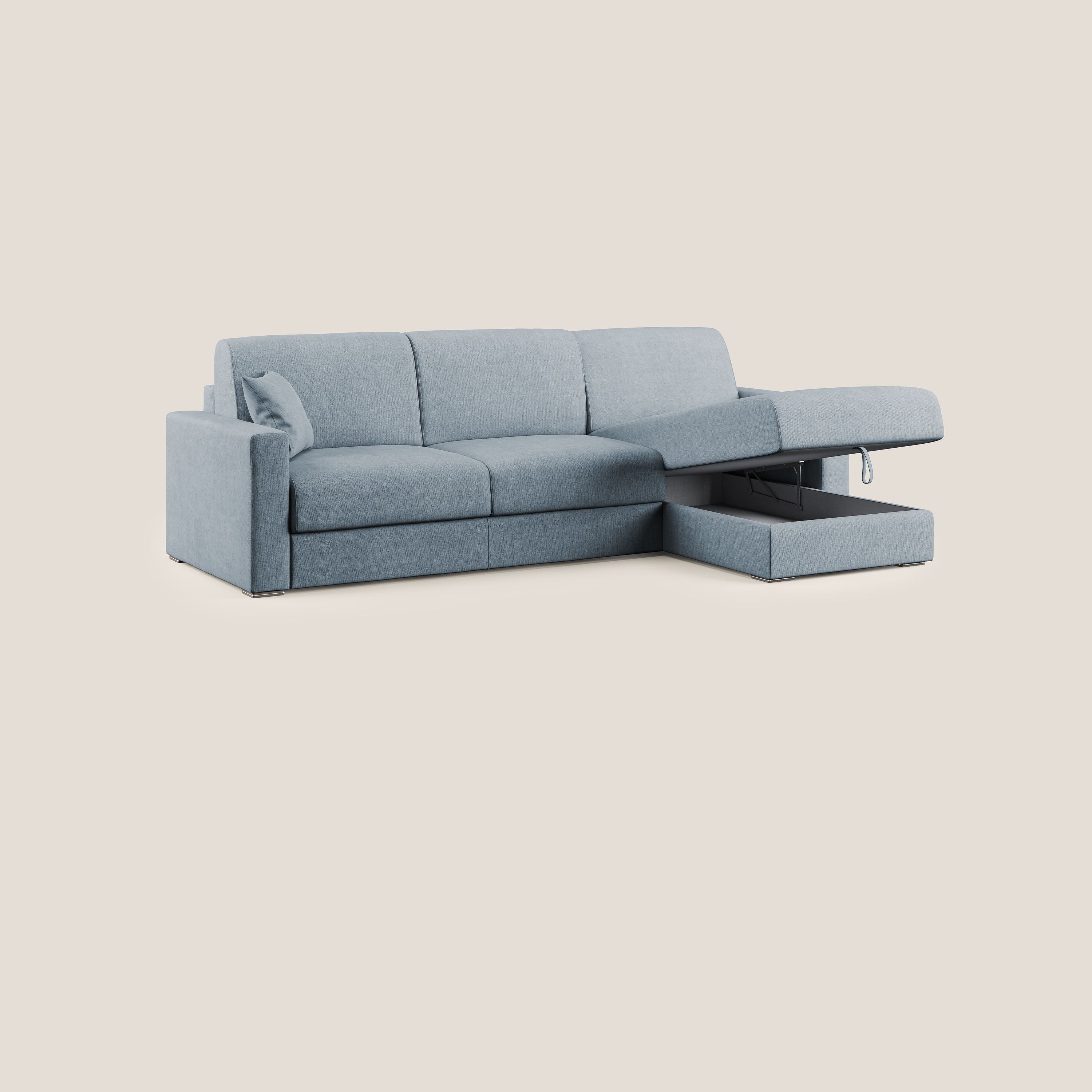 Best Divano letto angolare in tessuto impermeabile T02 carta da zucchero - divani.store