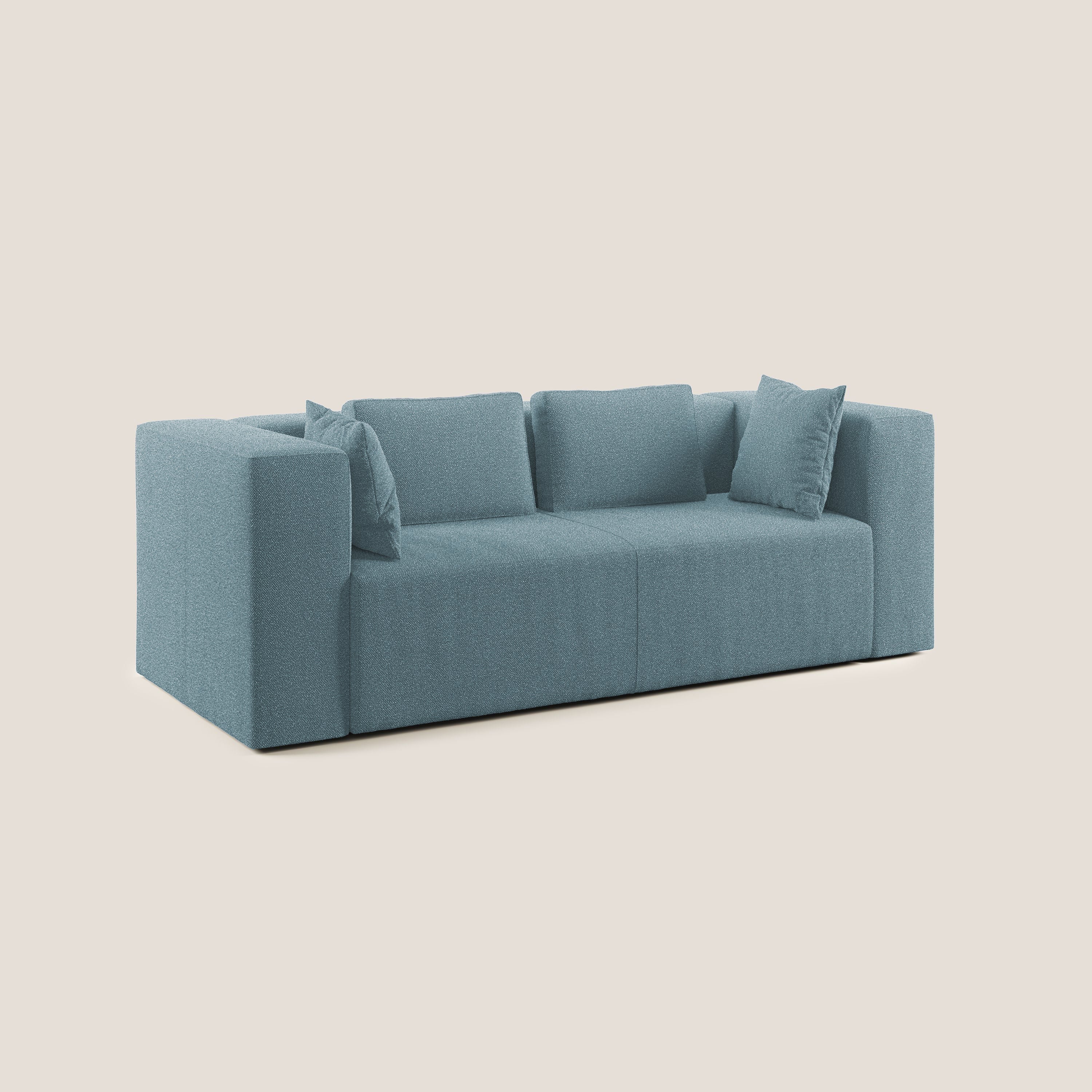 Nettuno divano moderno componibile in morbido tessuto bouclè T07 carta da zucchero - divani.store