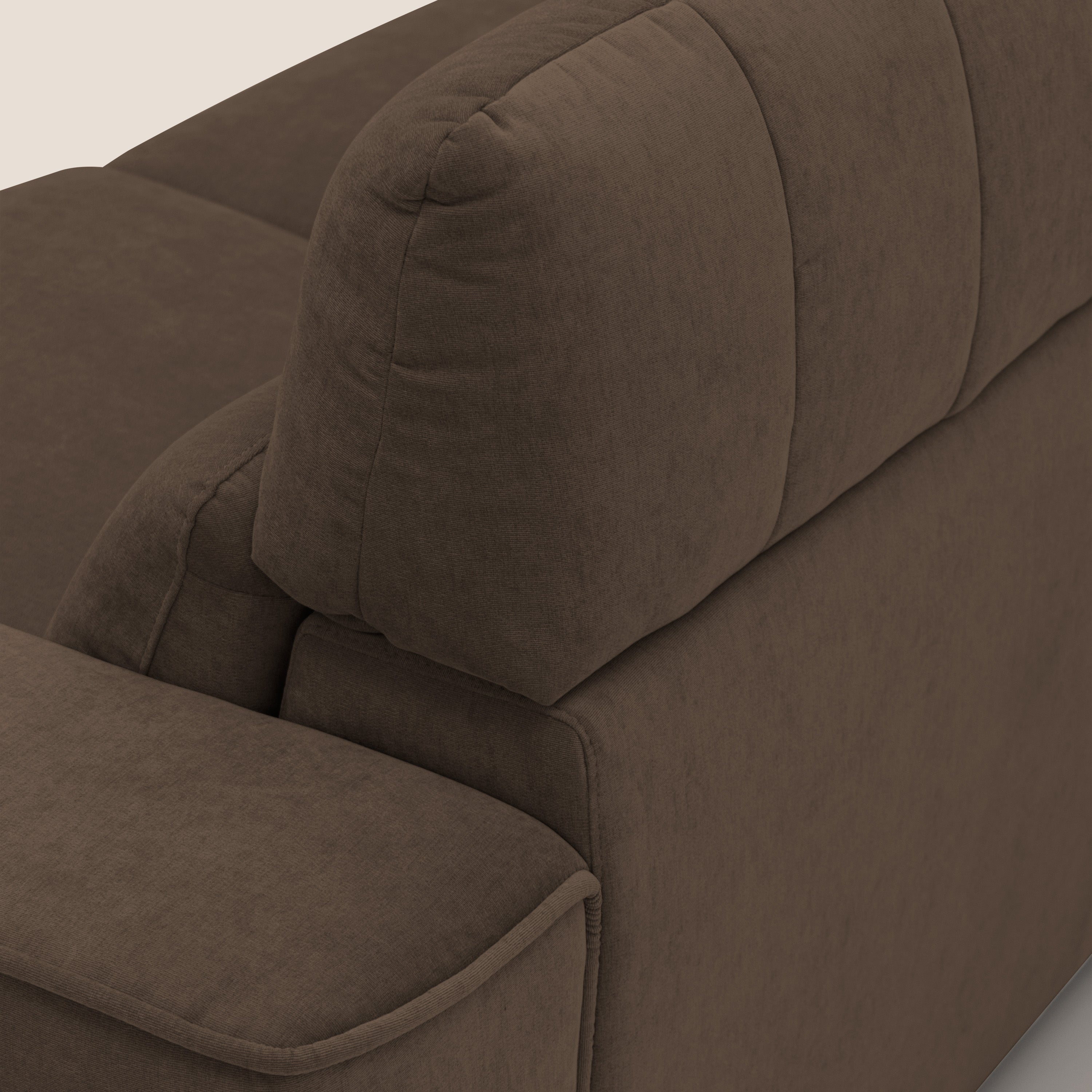 Clark Divano modulare 3 sedute con opzione relax elettrico in tessuto smacchiabile impermeabile T17 marrone - divani.store