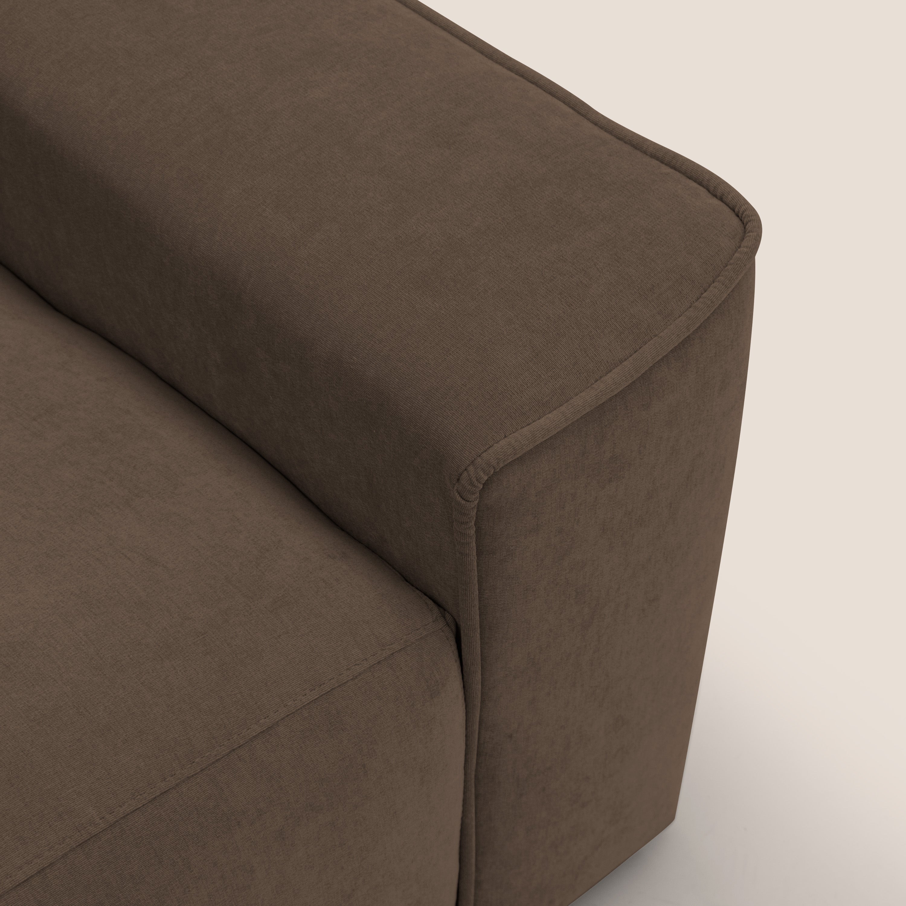 Clark Divano modulare 3 sedute con opzione relax elettrico in tessuto smacchiabile impermeabile T17 marrone - divani.store