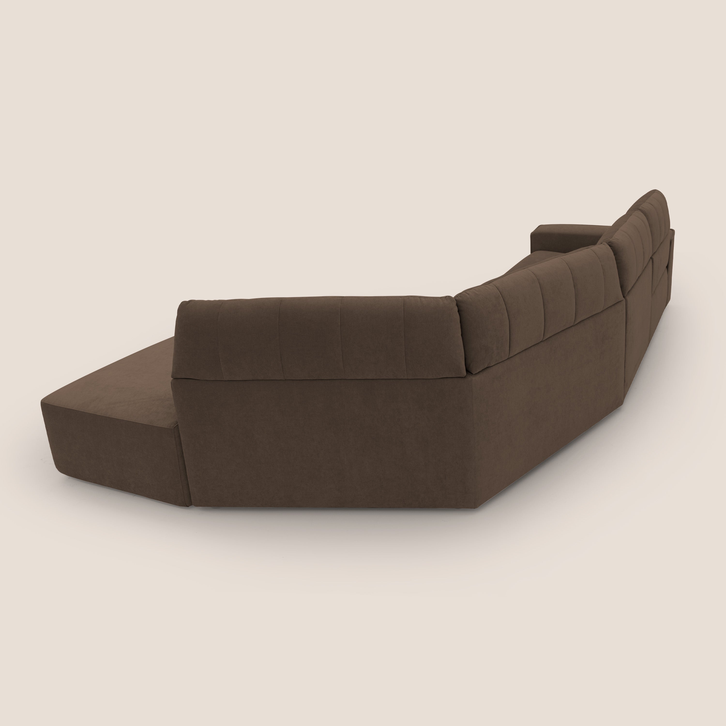 Clark Divano angolare con opzione relax elettrico in tessuto smacchiabile impermeabile T17 marrone - divani.store