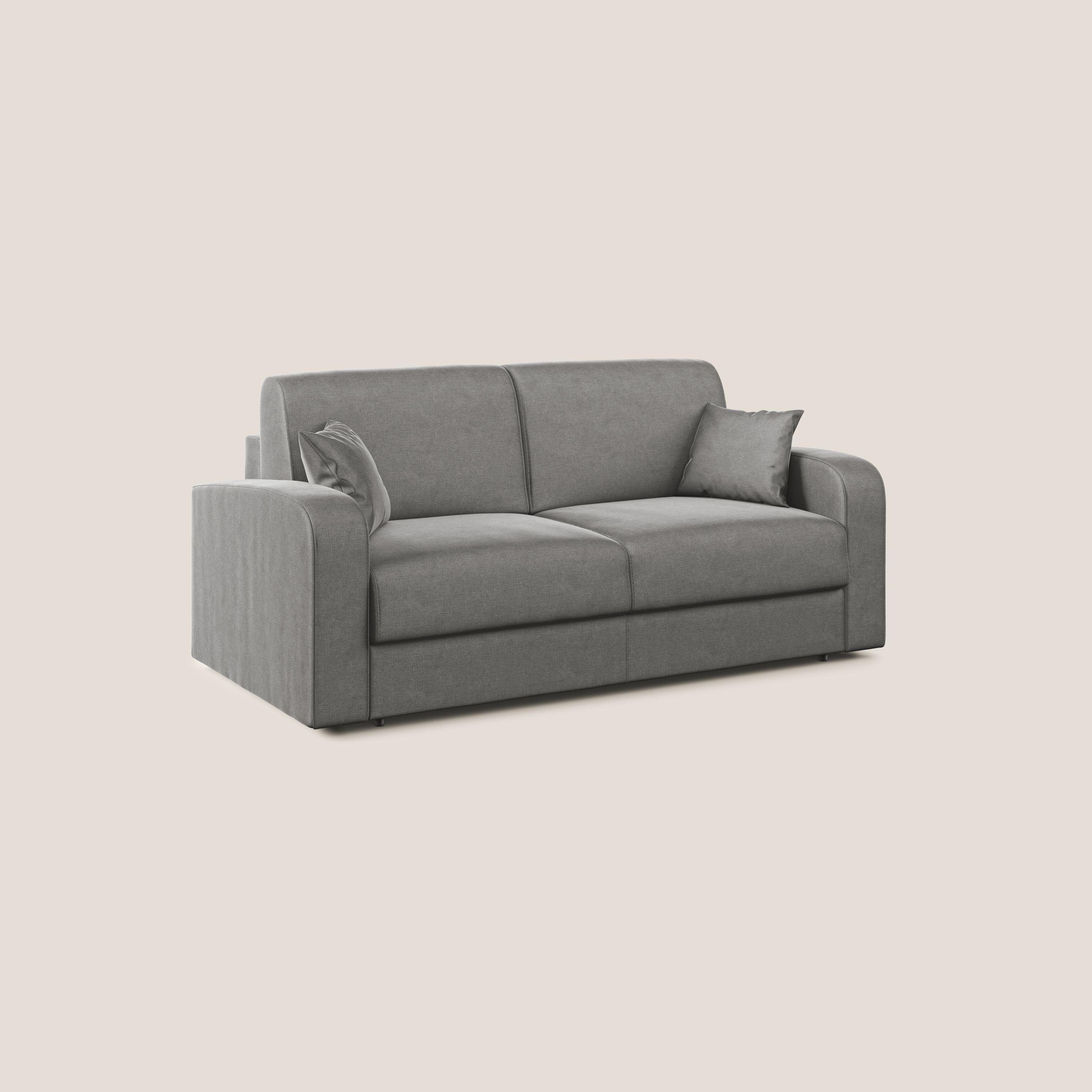 Lebron Divano letto matrimoniale in velluto morbido T01 grigio - divani.store