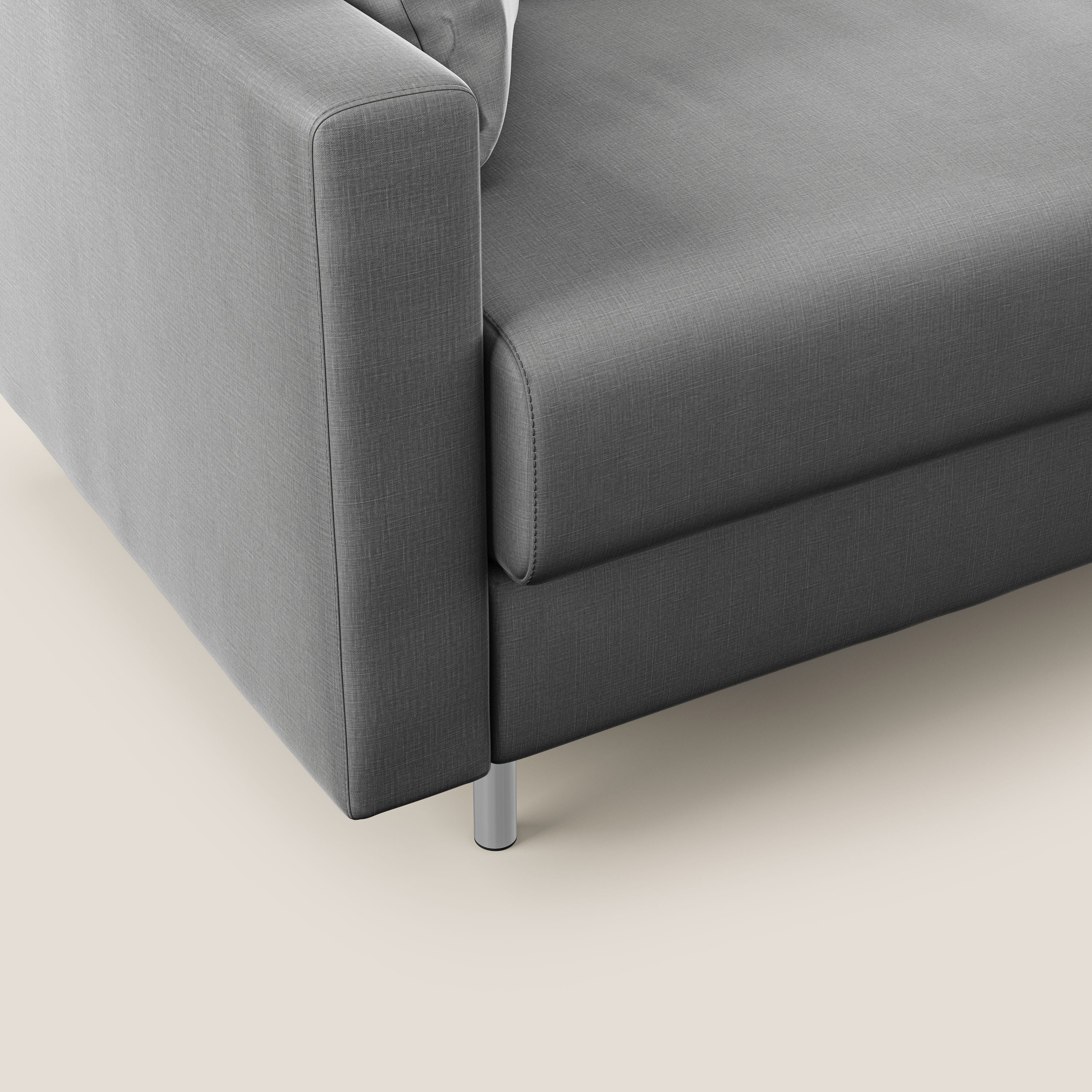 Andromeda divano letto matrimoniale in velluto morbido impermeabile T01 grigio - divani.store