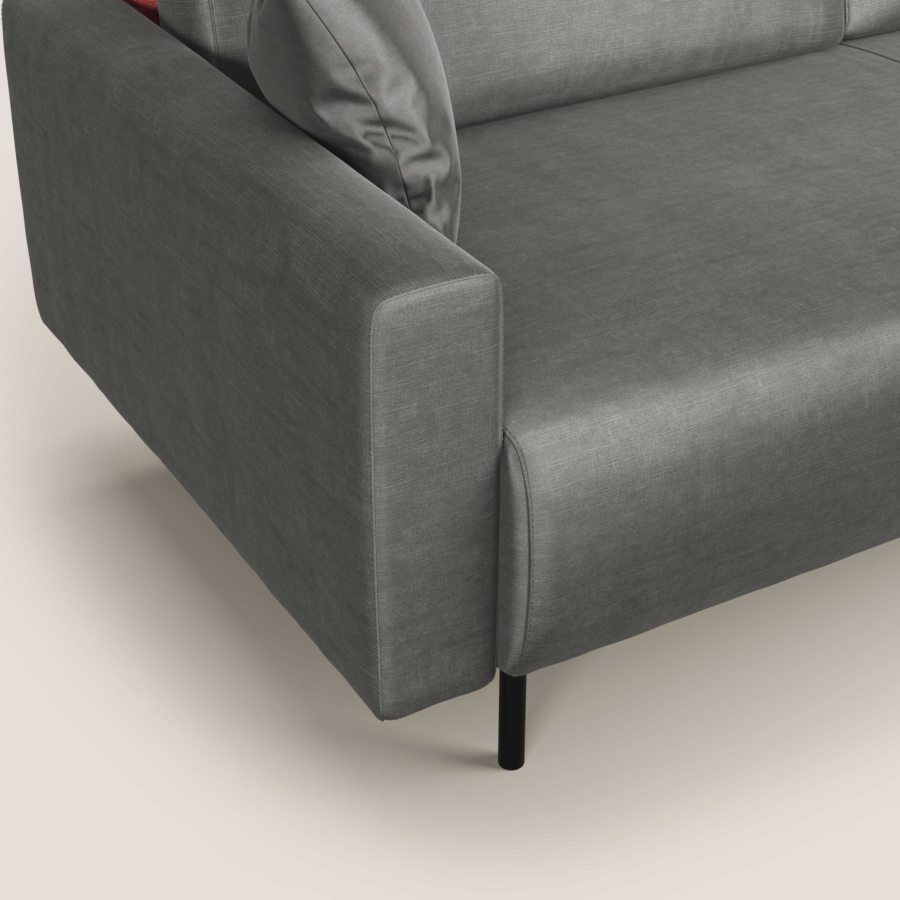 Arthur divano moderno in velluto morbido impermeabile T01 grigio - divani.store