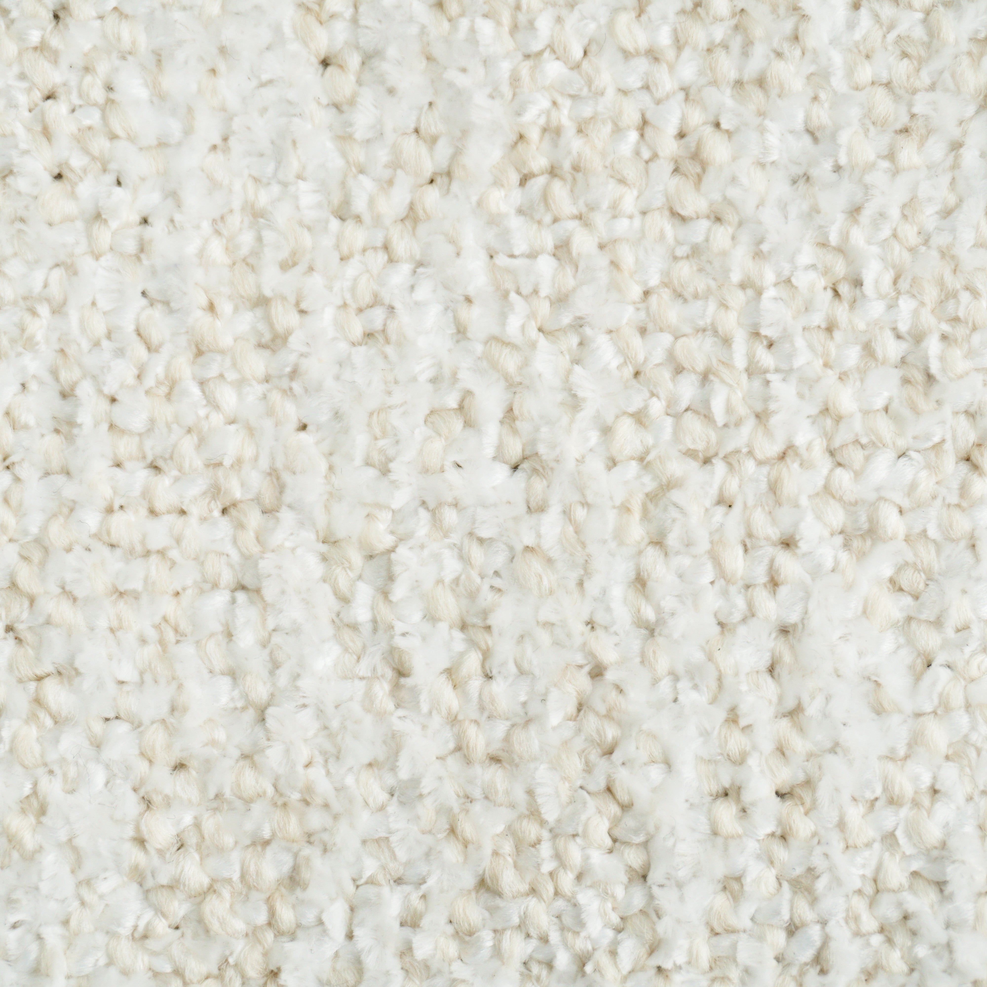 Primo piano di Personalizzazione in T29 di Divani.Store: questo tappeto bianco sporco è caratterizzato da anelli di filo strettamente intrecciati, con sottili variazioni di tonalità che creano una sensazione di peluche e un delicato motivo di anelli uniformemente distanziati sulla superficie.