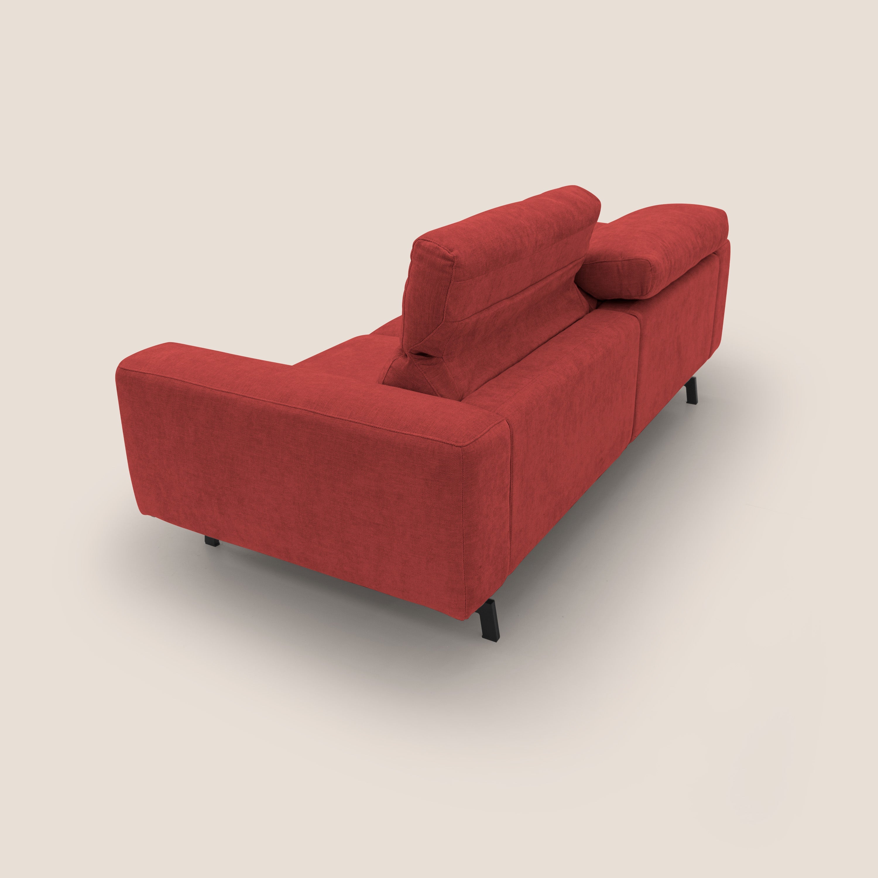 Sakura divano in piuma d'oca modulare componibile in morbido tessuto fiammato impermeabile T14 rosso - divani.store