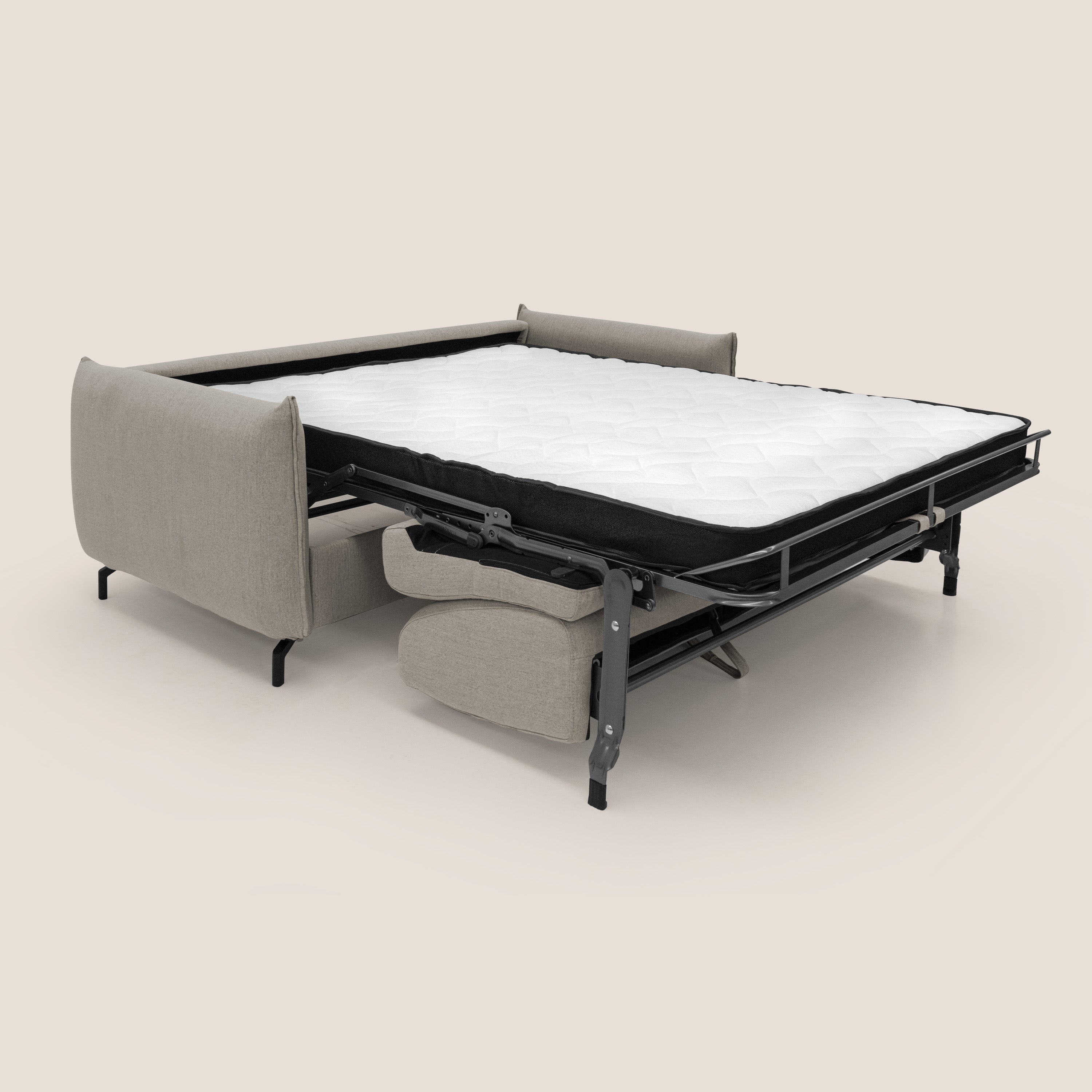 Scarlet divano letto in tessuto misto cotone impermeabile T19 beige - divani.store