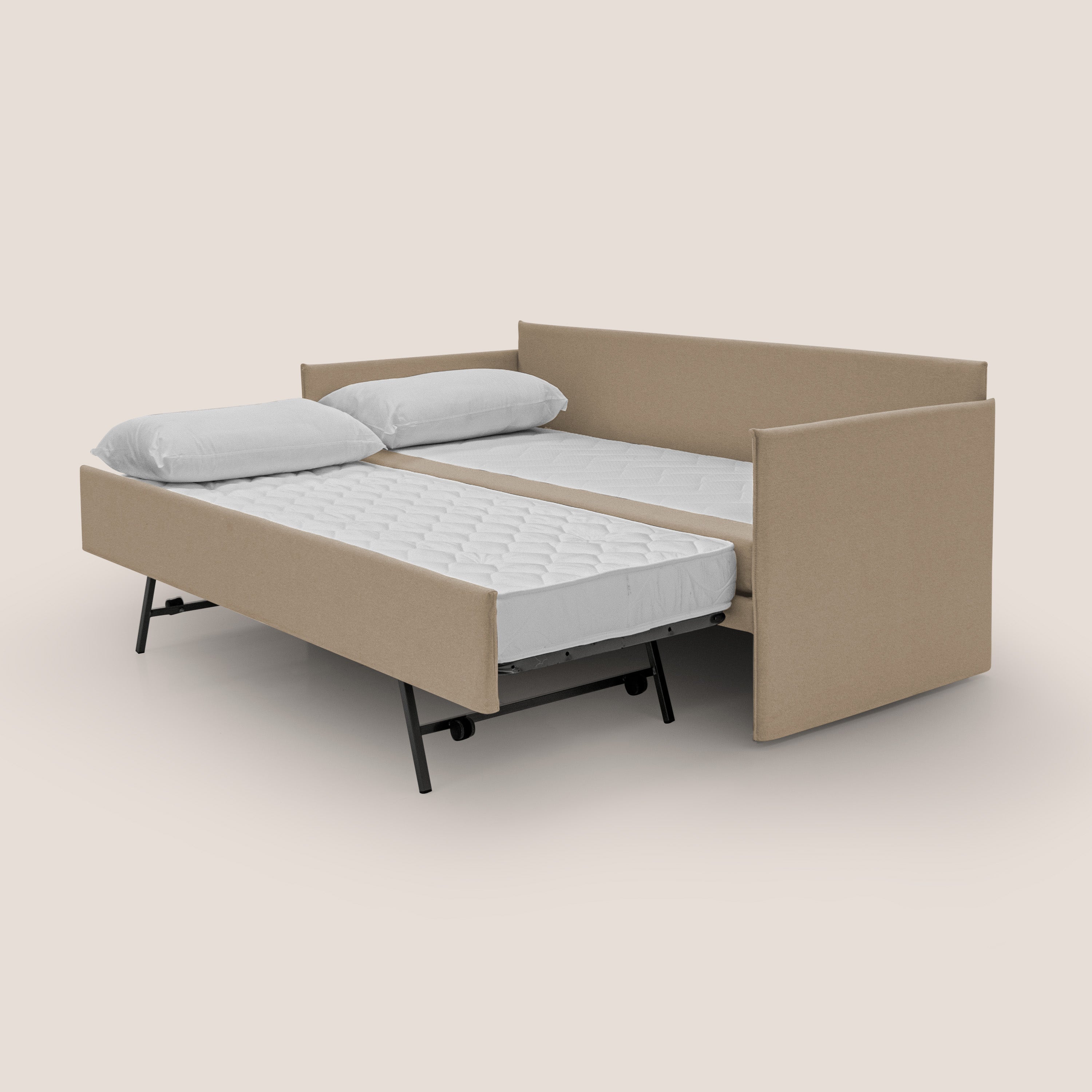 Brenta Divano duplex con doppio letto in tessuto simil cotone impermeabile T13 beige - divani.store
