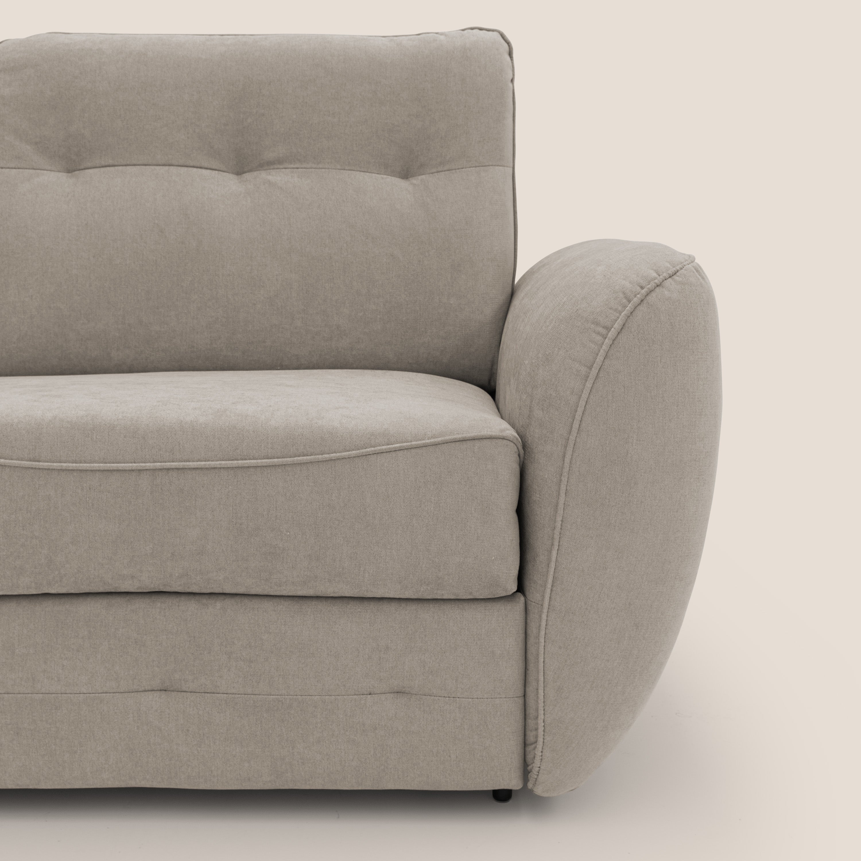 Zeus divano letto angolare con materasso H18 cm pouf mobile in tessuto impermeabile T02 - divani.store
