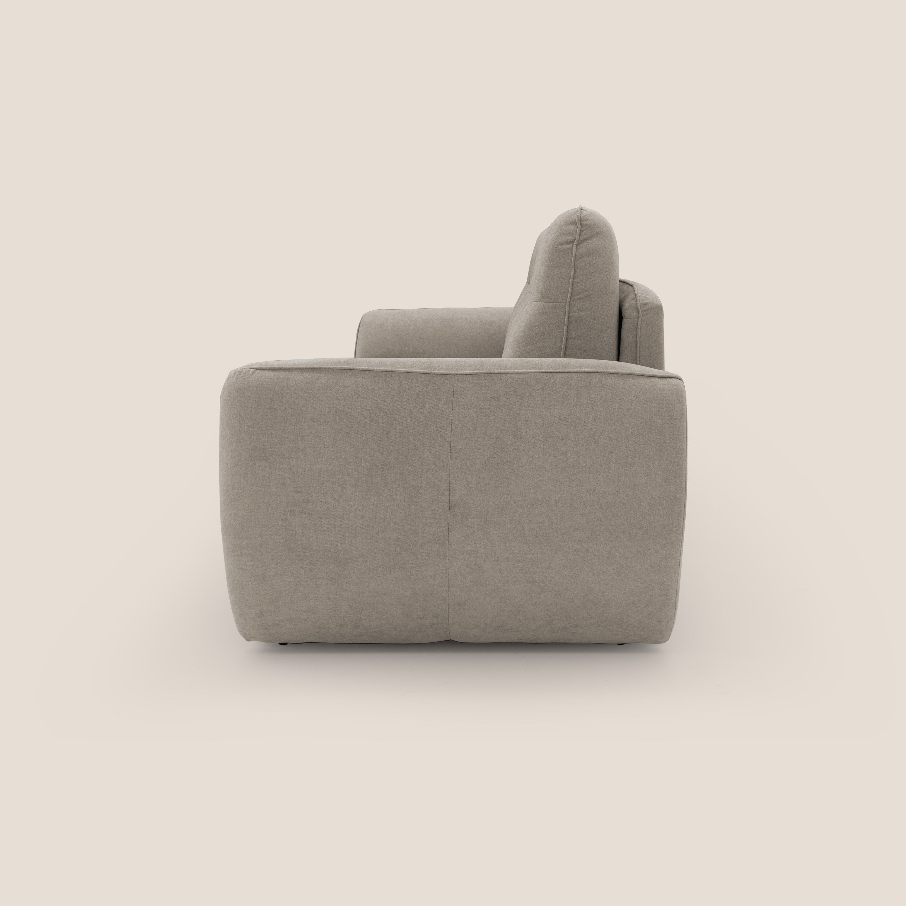 Zeus Divano letto scandinavo con schienale alto in tessuto impermeabile T02 beige - divani.store