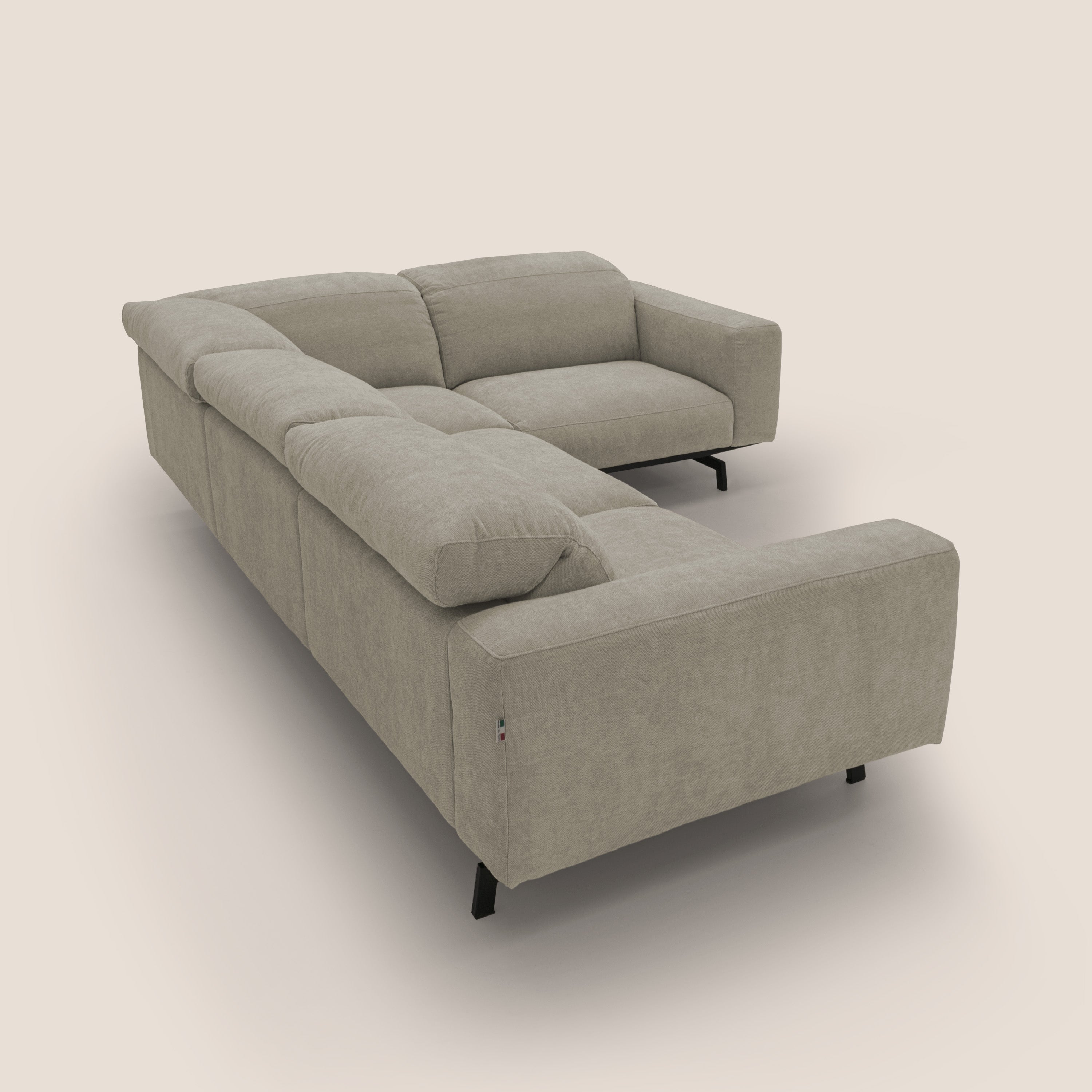 Sakura Canapé d'angle RÉVERSIBLE et modulable en tissu doux et imperméable T14 Taupe tortora