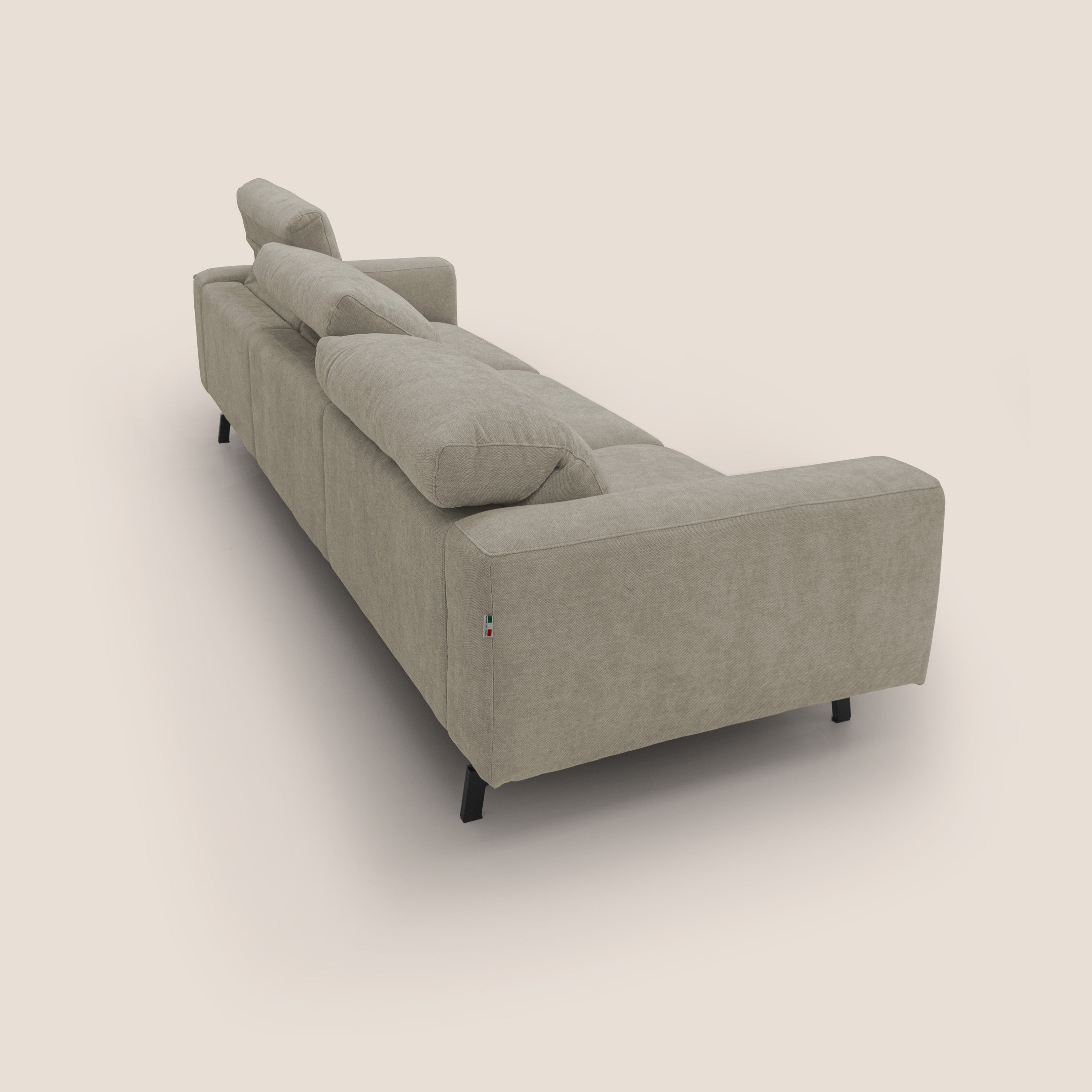 Sakura canapé modulaire 3 places en tissu flammé doux et imperméable T14 Taupe tortora