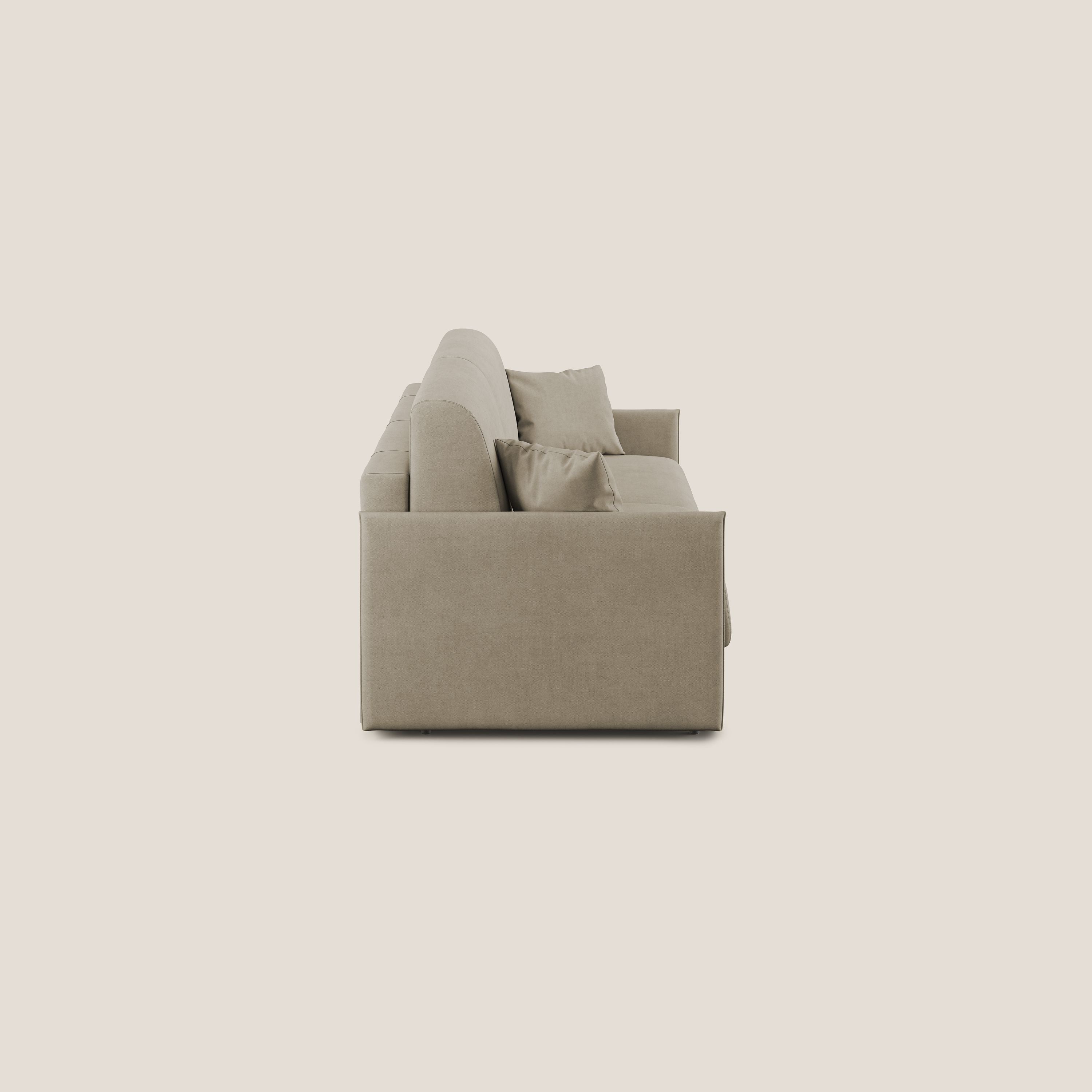 Evans Divano letto in morbido tessuto impermeabile T02 beige - divani.store