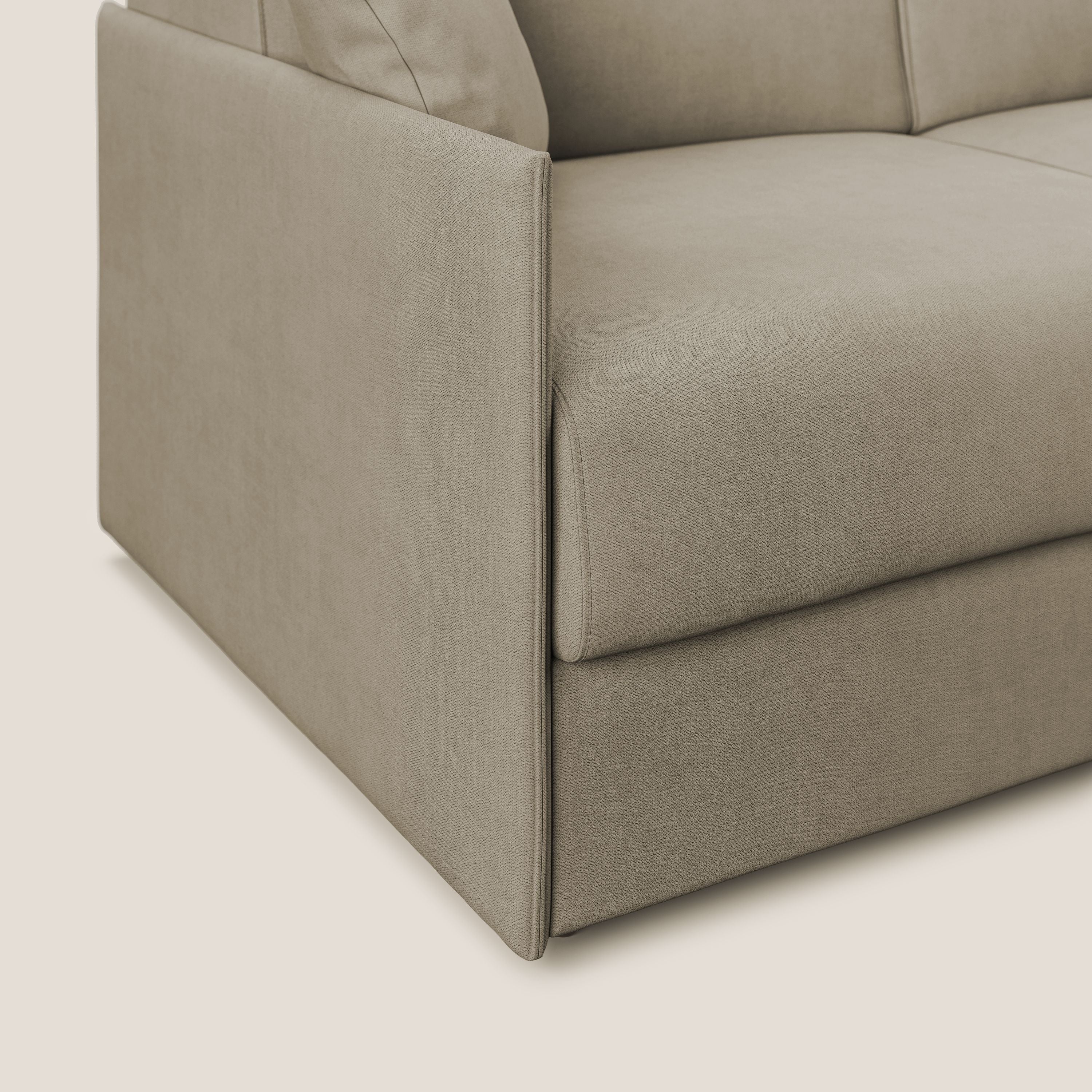 Evans Divano letto in morbido tessuto impermeabile T02 beige - divani.store