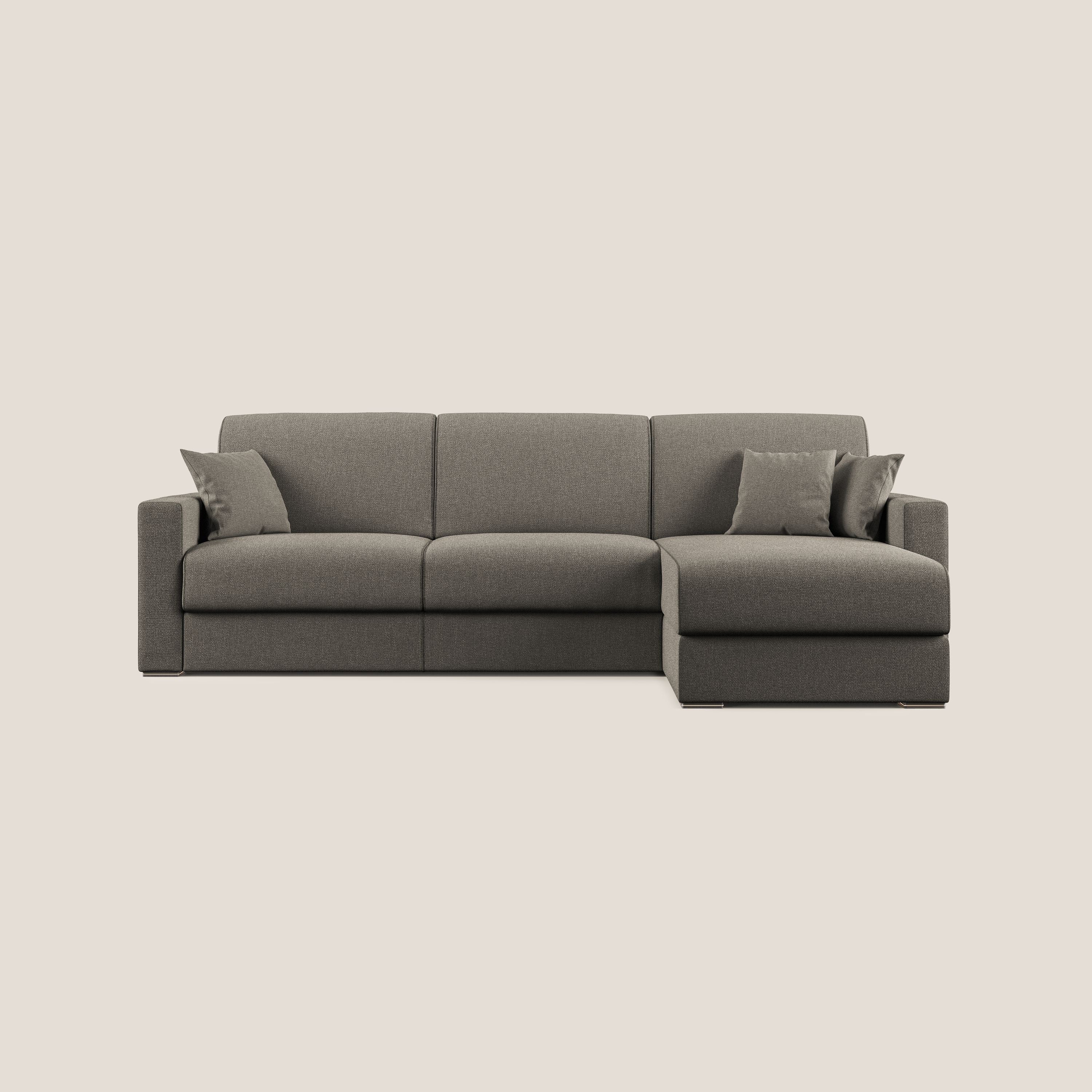 Best Divano letto angolare con penisola in tessuto smacchiabile QuickClean T08 tortora - divani.store
