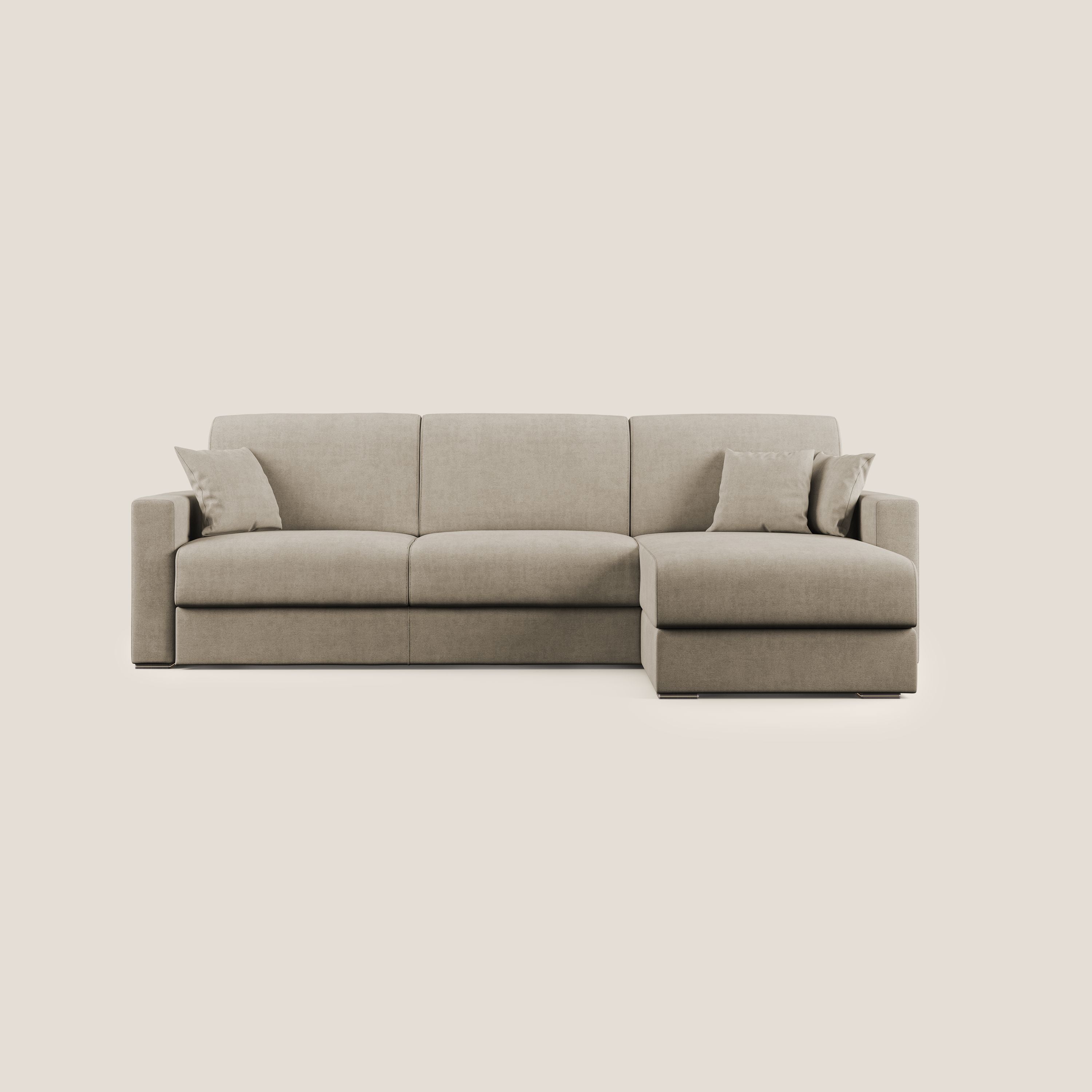 Best Divano letto angolare in tessuto impermeabile T02 beige - divani.store