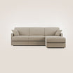 Evans Divano letto angolare con penisola in morbido tessuto impermeabile T02 beige - divani.store