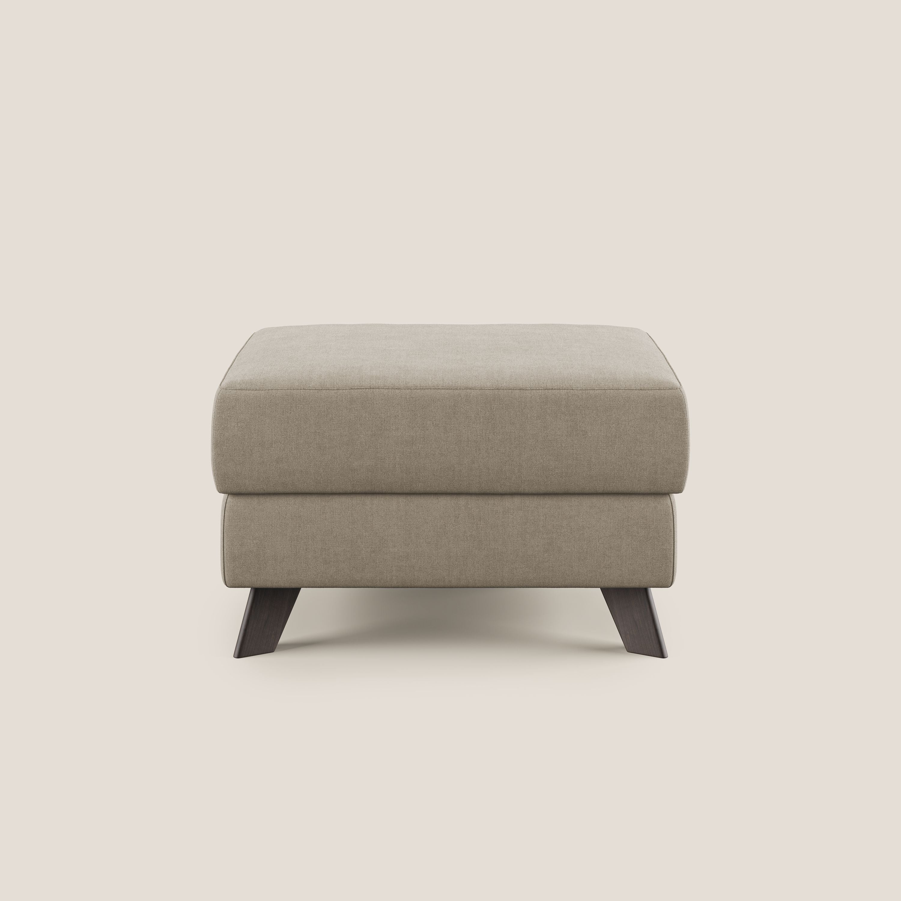 Moon Pouf contenitore e piedini alti in tessuto morbido impermeabile T02 beige - divani.store