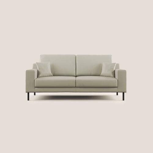 Uranio divano moderno lineare in Ecopelle impermeabile T04 tortora - divani.store