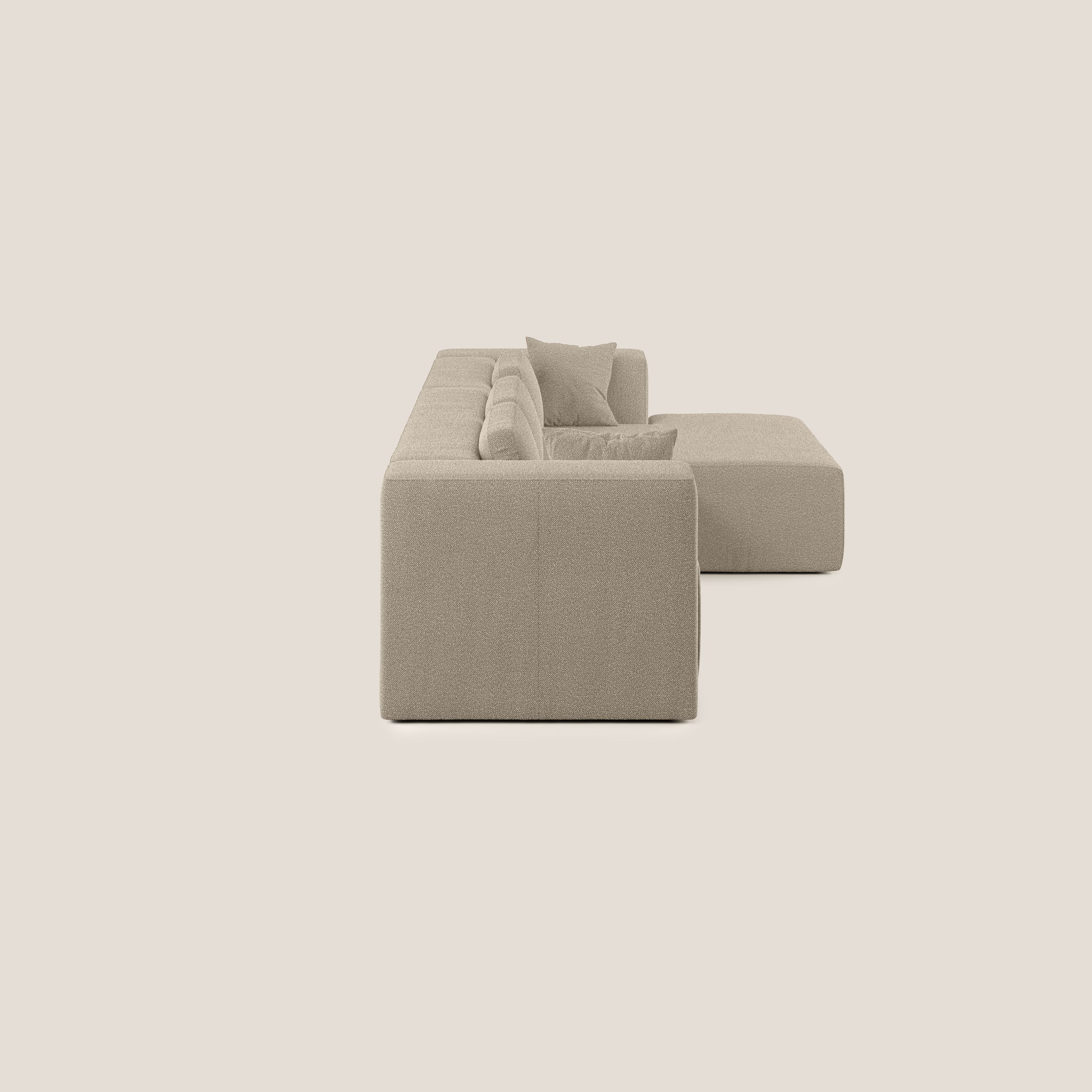 Nettuno divano angolare componibile in morbido tessuto bouclè T07 beige - divani.store