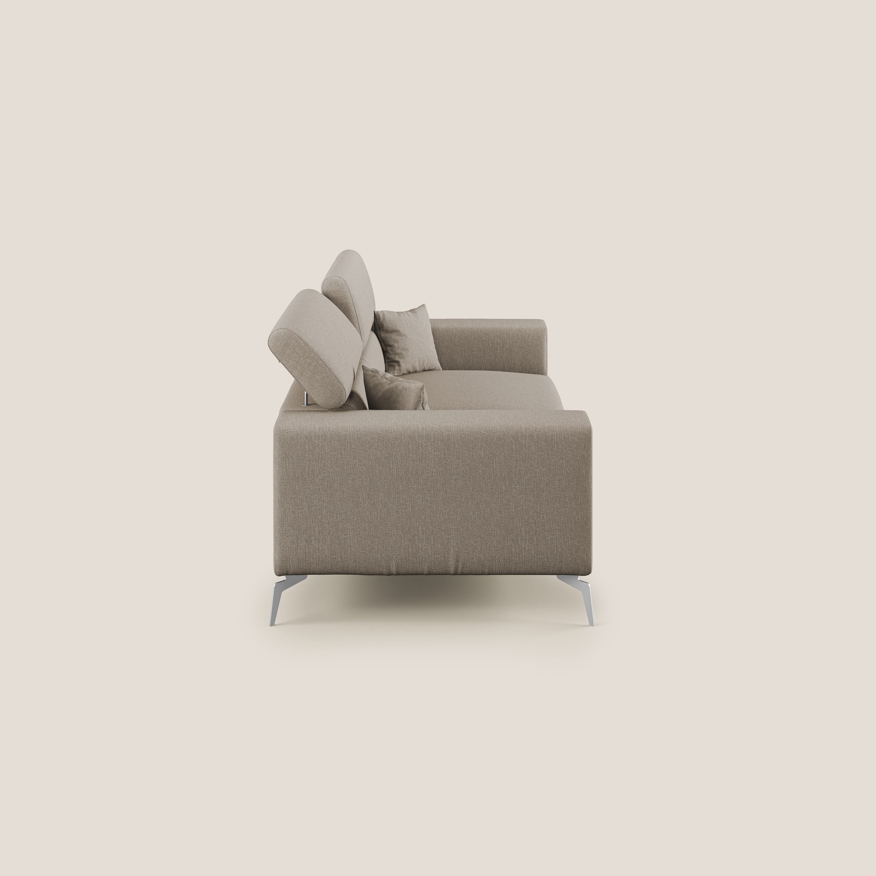 Blade Divano con poggiatesta reclinabili in tessuto impermeabile misto cotone T13 beige - divani.store