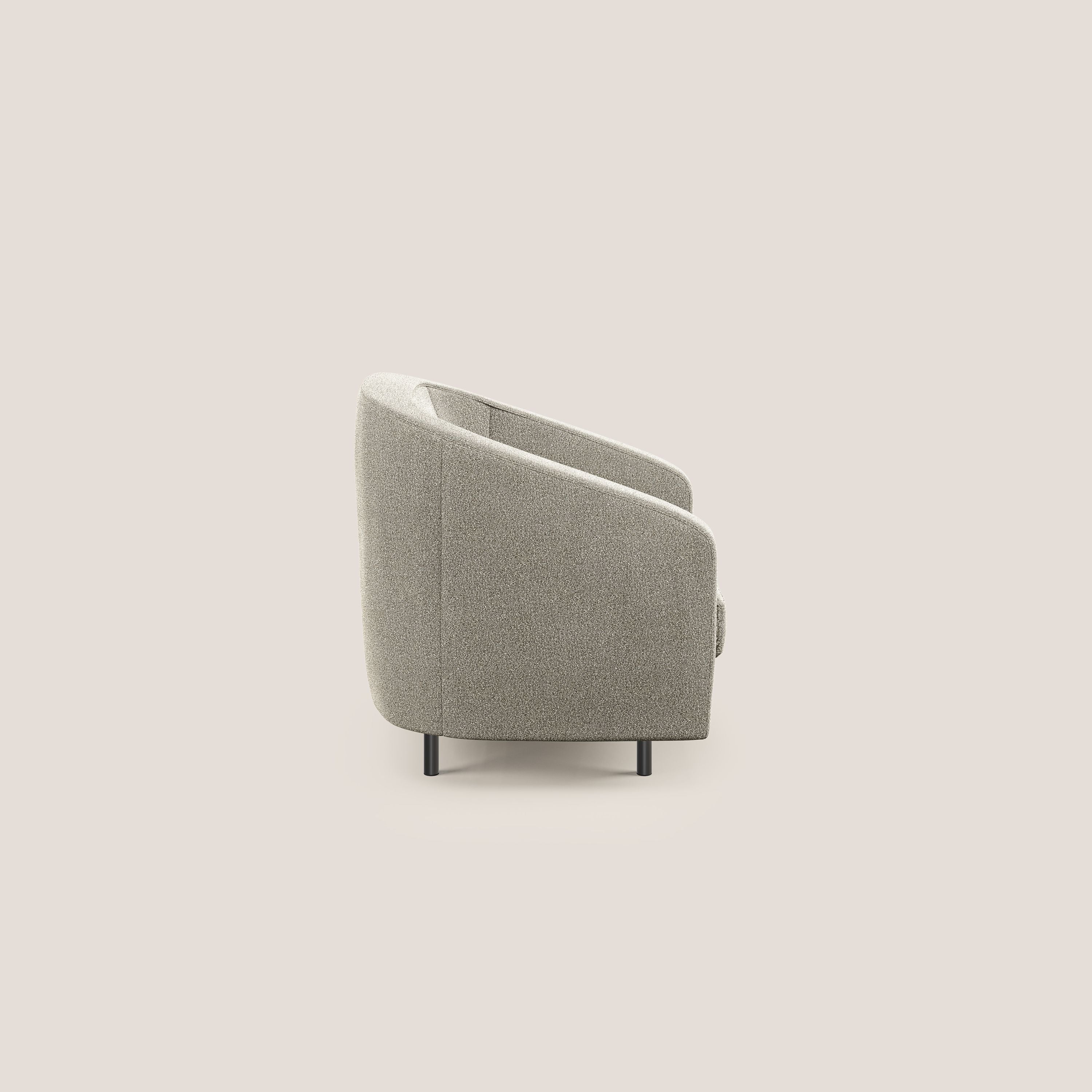 Pandora Poltroncina in morbido tessuto bouclé impermeabile T07 beige - divani.store