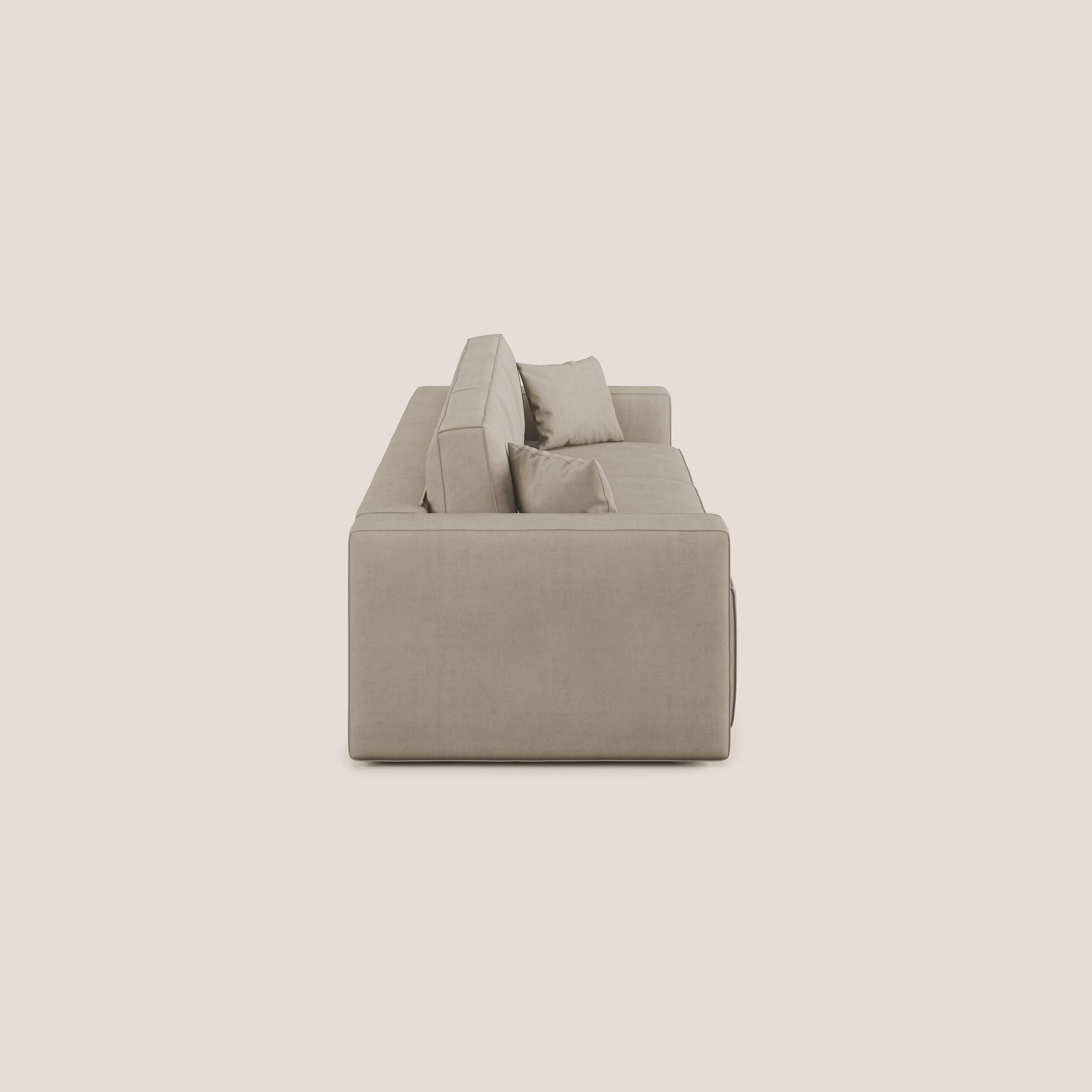 Morfeo divano con 3 sedute estraibili in morbido tessuto impermeabile T02 beige - divani.store