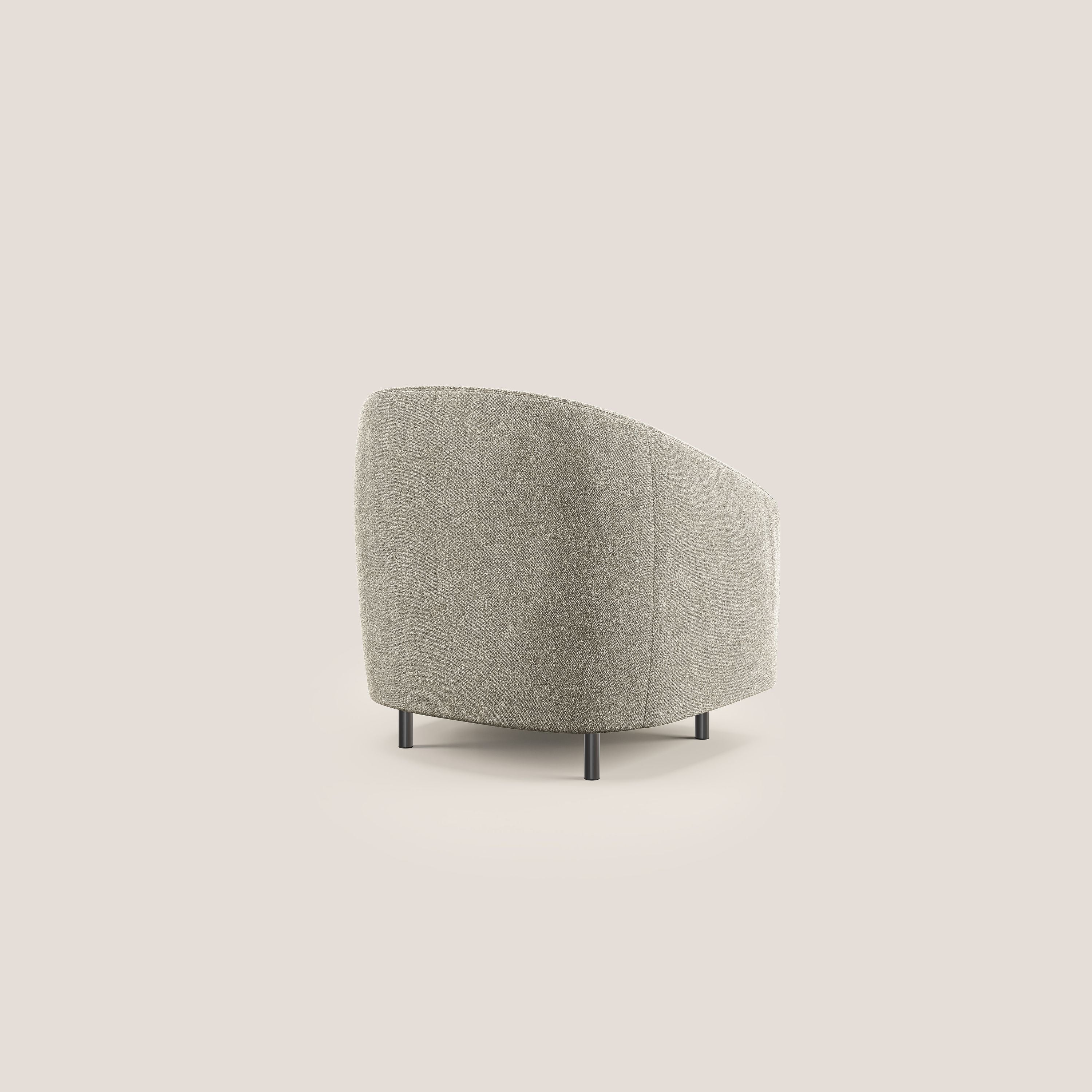 Pandora Poltroncina in morbido tessuto bouclé impermeabile T07 beige - divani.store