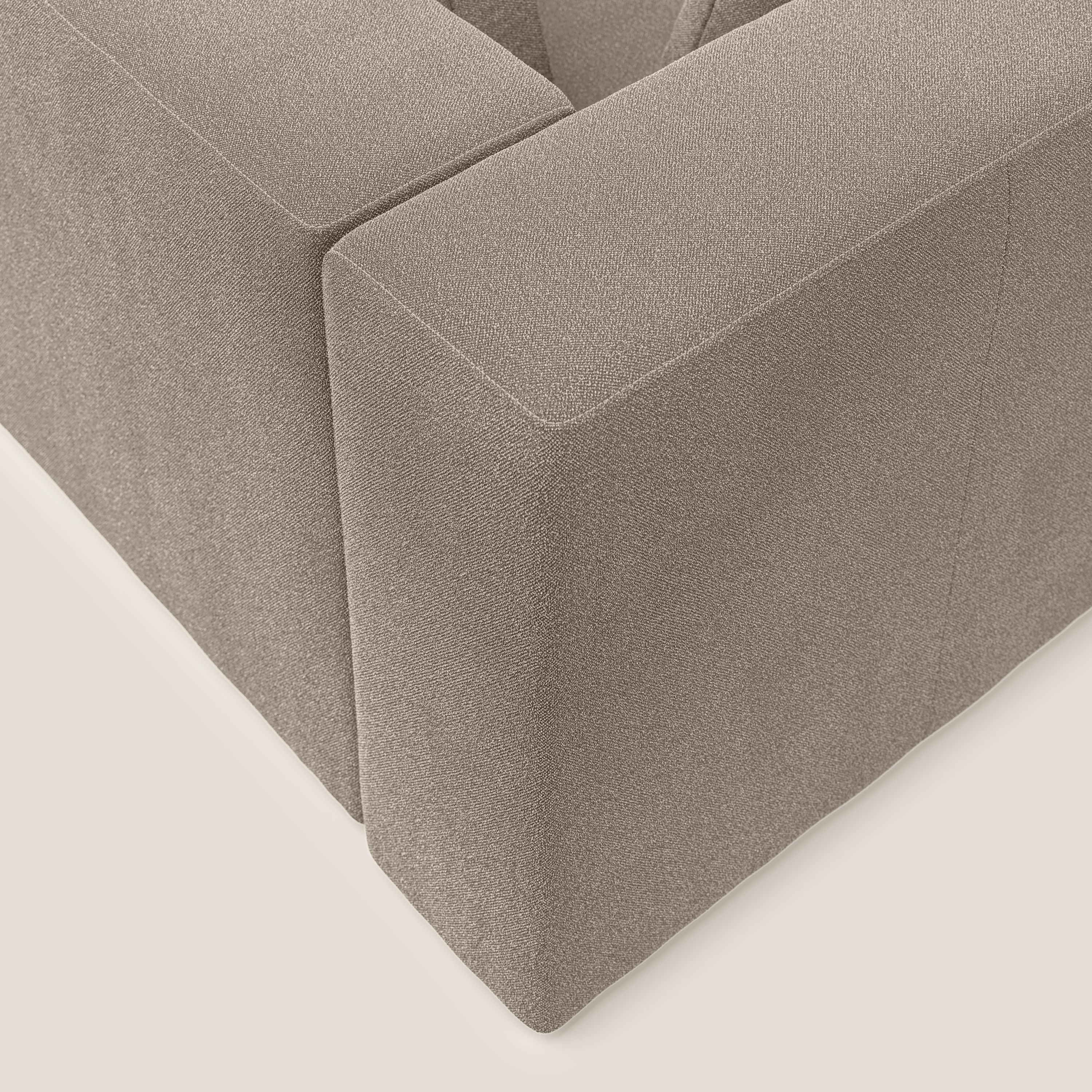 Nettuno divano moderno componibile in morbido tessuto bouclè T07 beige - divani.store