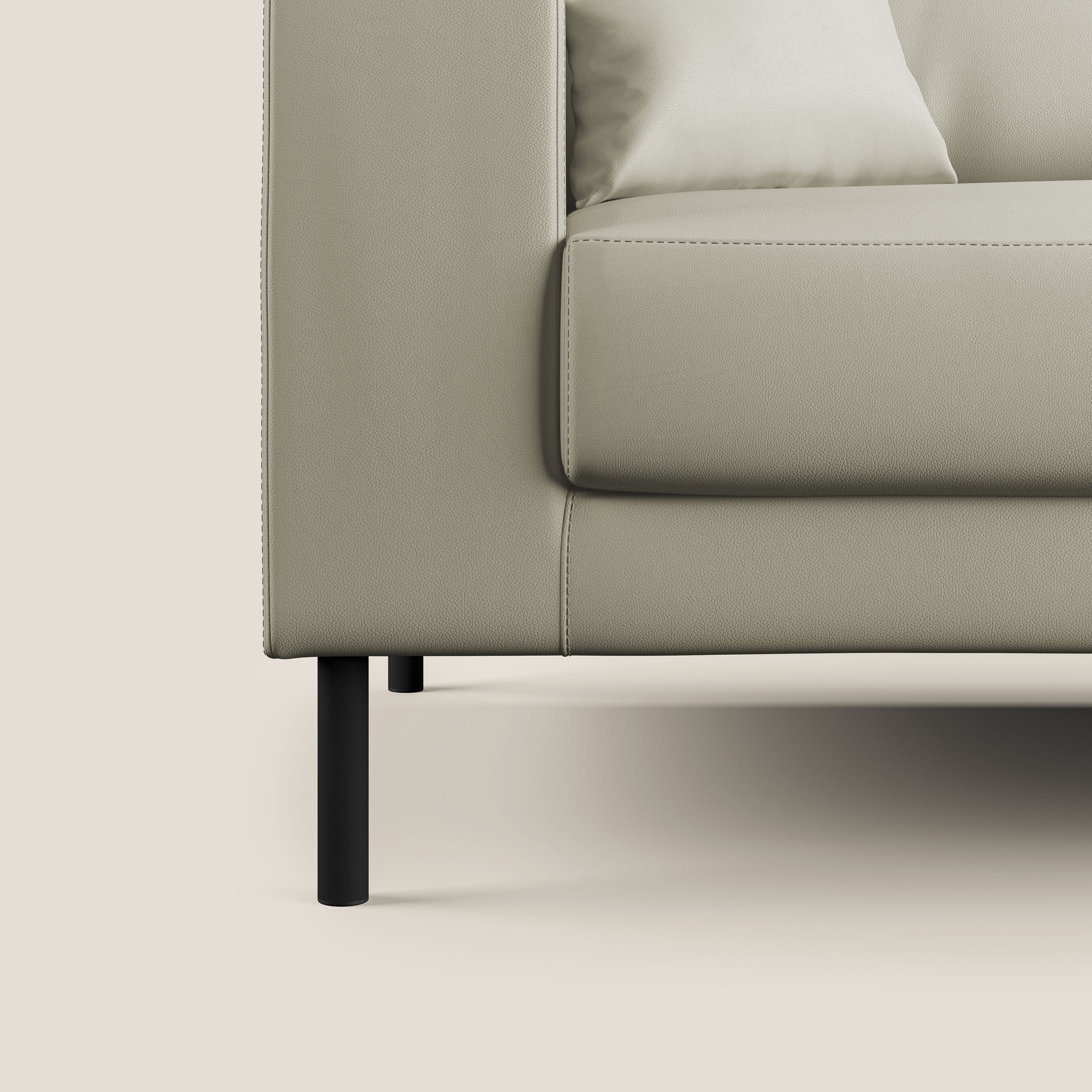 Uranio divano angolare moderno REVERSIBILE in Ecopelle impermeabile T04 tortora - divani.store