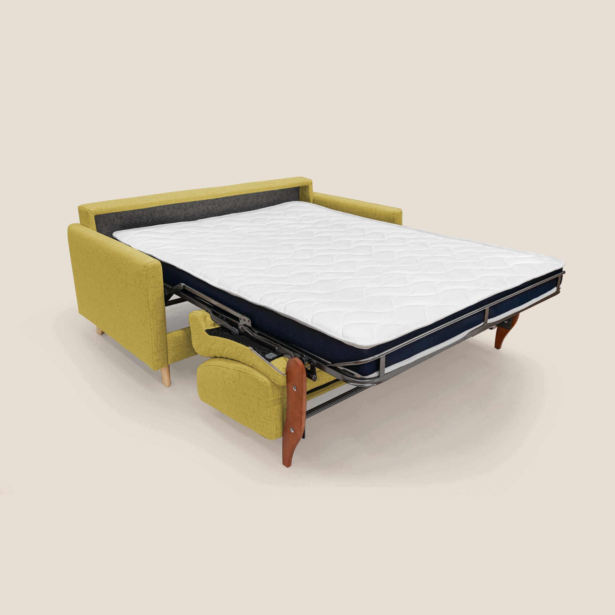 Edgar divano letto matrimoniale in tessuto felis impermeabile T03 giallo - divani.store