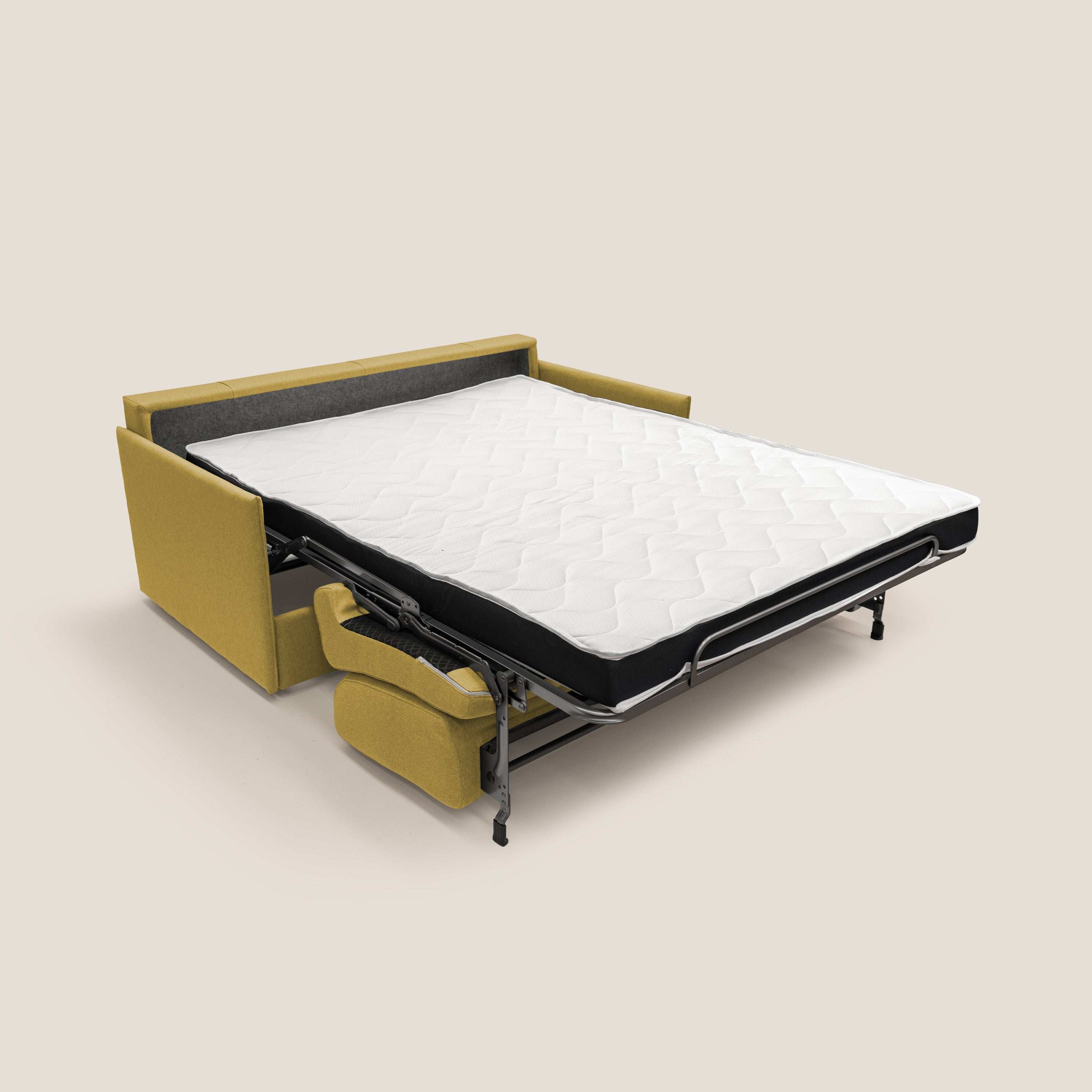 Evans Divano letto matrimoniale in tessuto impermeabile T13 giallo - divani.store