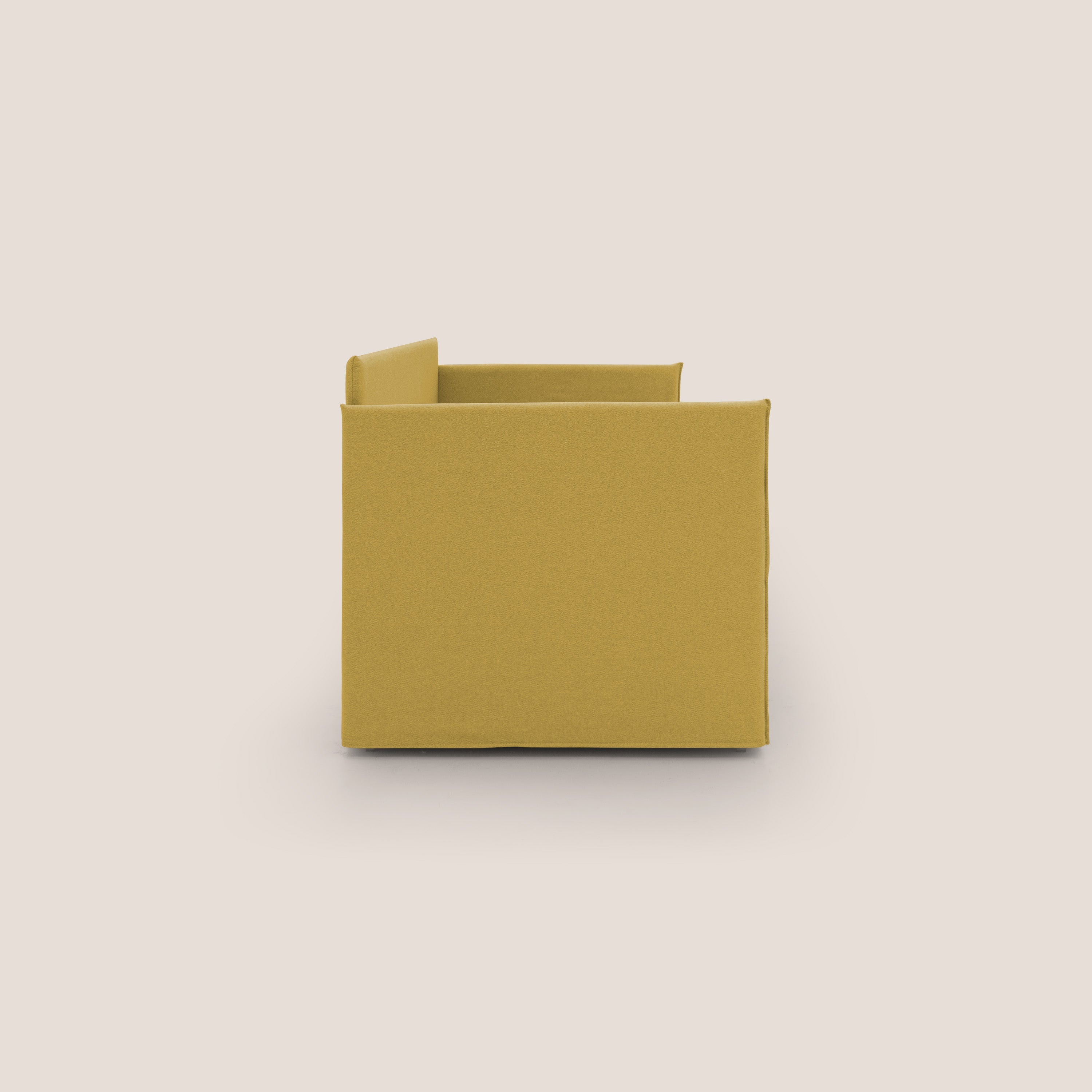 Brenta Divano duplex con doppio letto in tessuto simil cotone impermeabile T13 giallo - divani.store