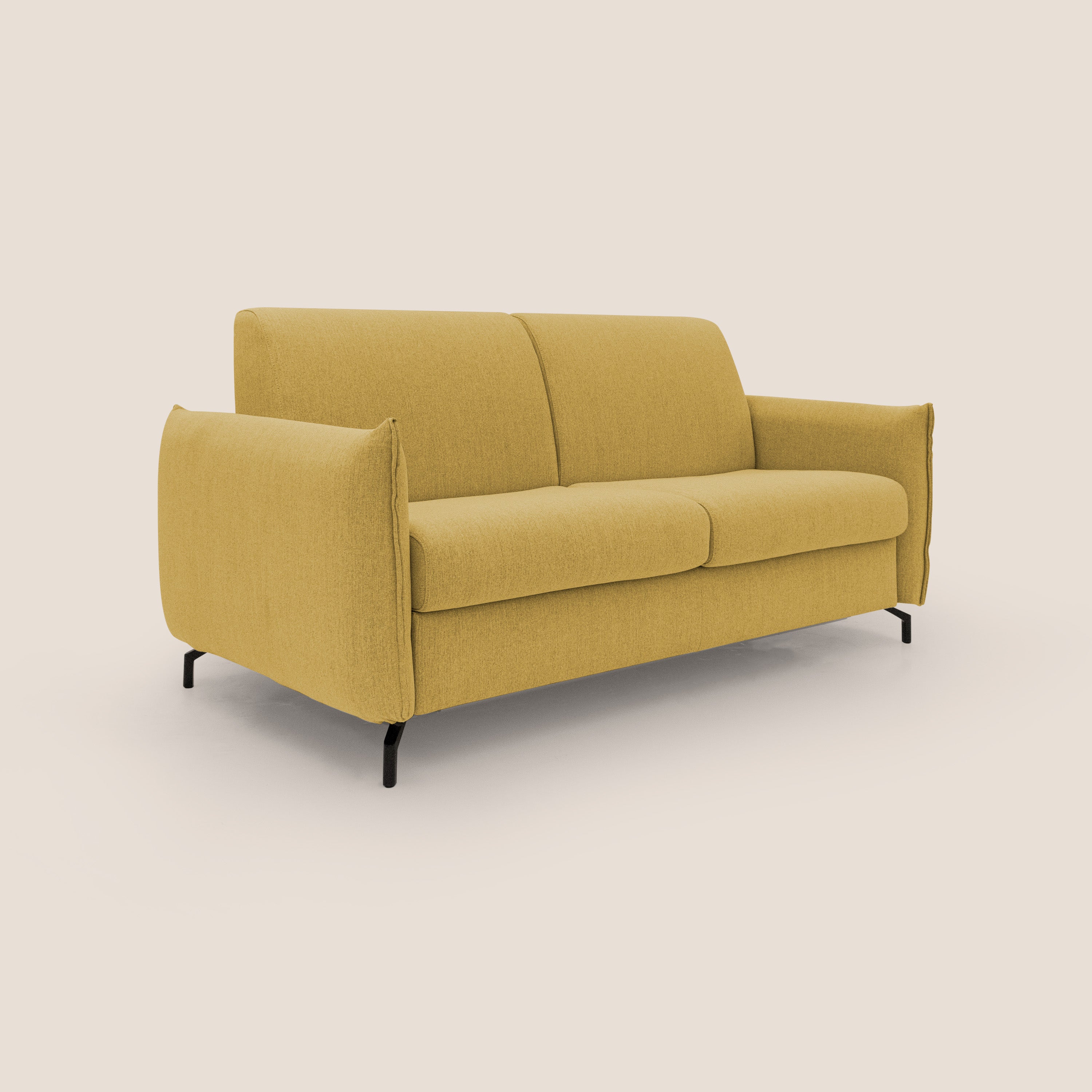 Scarlet divano letto in tessuto misto cotone impermeabile T19 giallo - divani.store