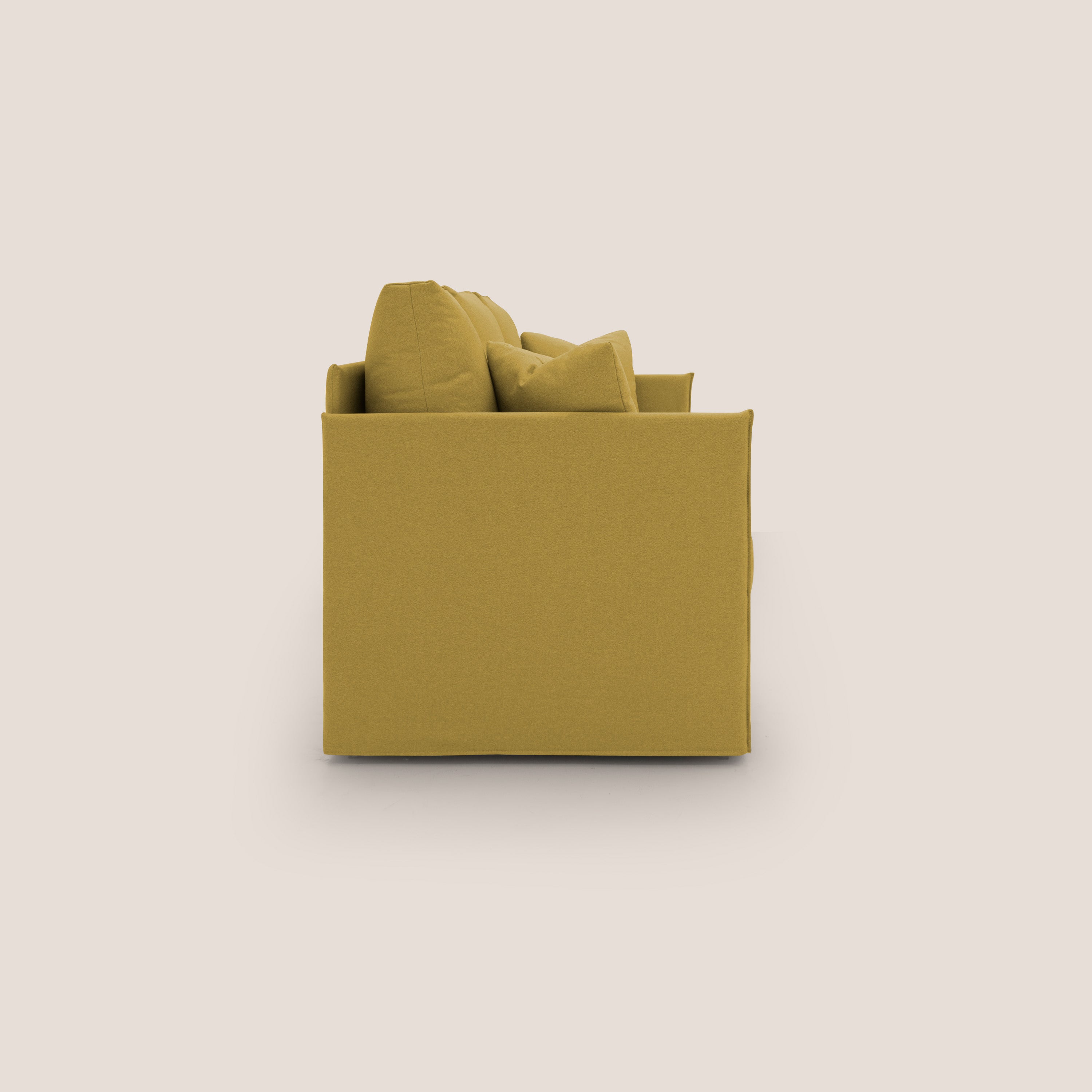 Brera Divano duplex con doppio letto in tessuto simil cotone impermeabile T13 giallo - divani.store