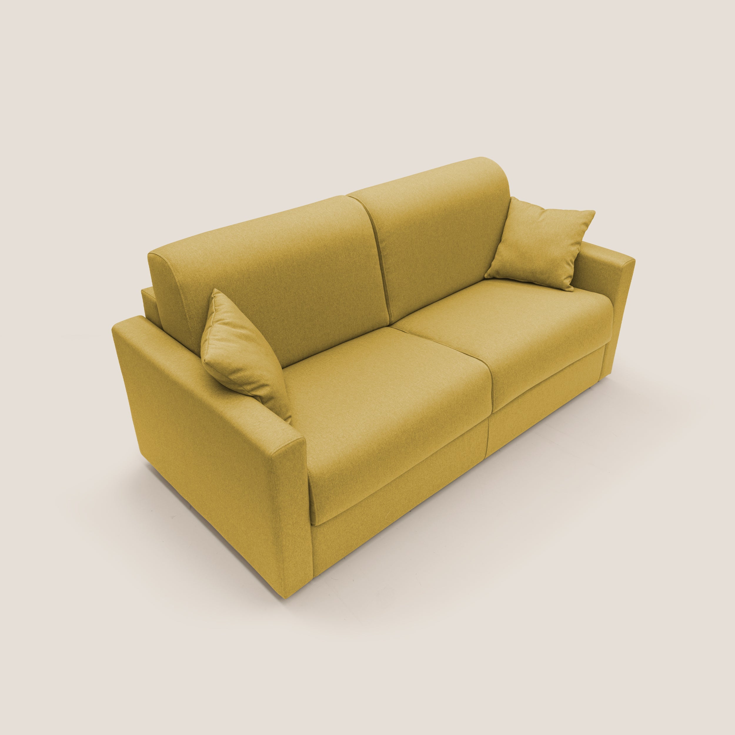 Chris Divano letto matrimoniale in tessuto impermeabile T13 giallo - divani.store