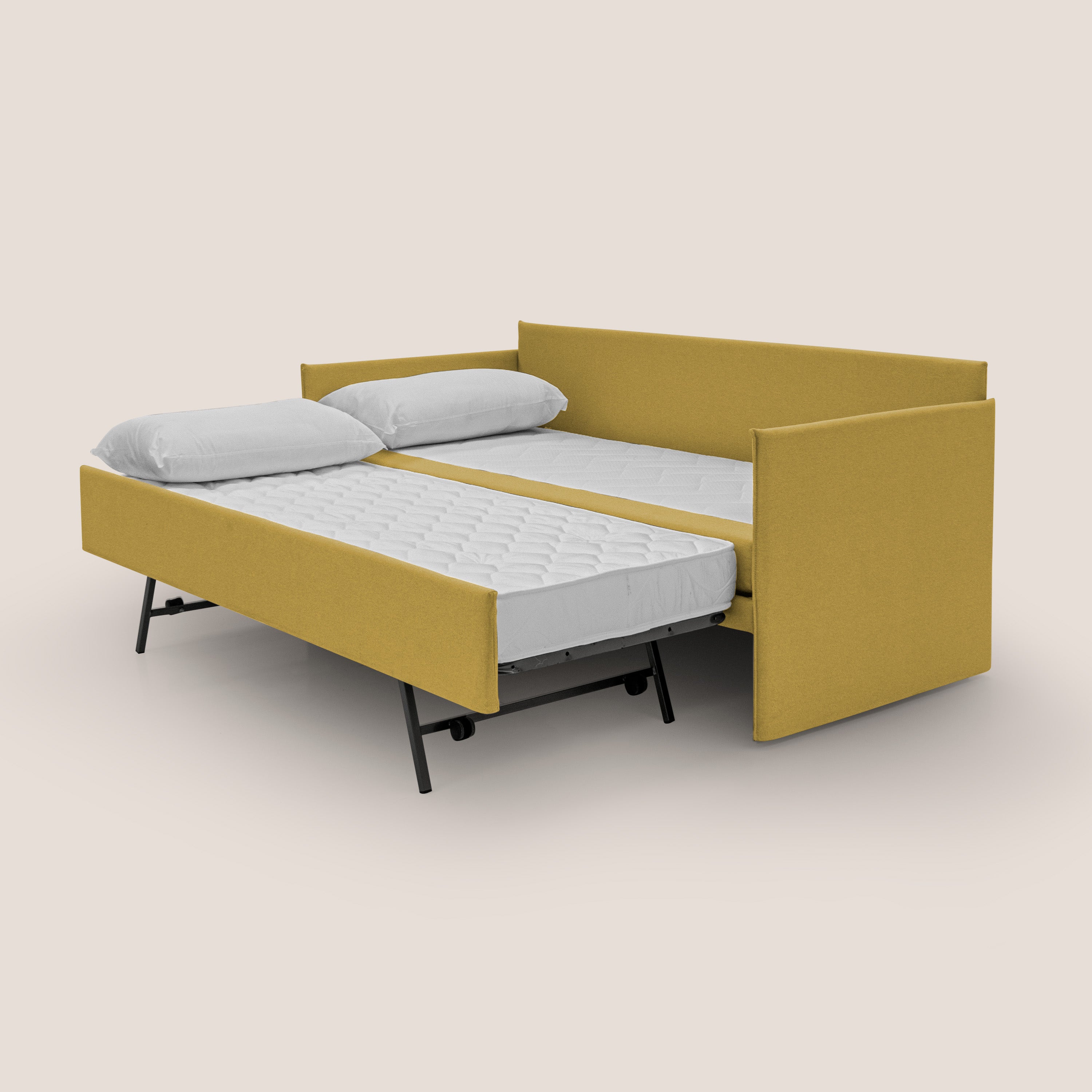 Tortona Divano duplex con doppio letto in tessuto simil cotone impermeabile T13 giallo - divani.store