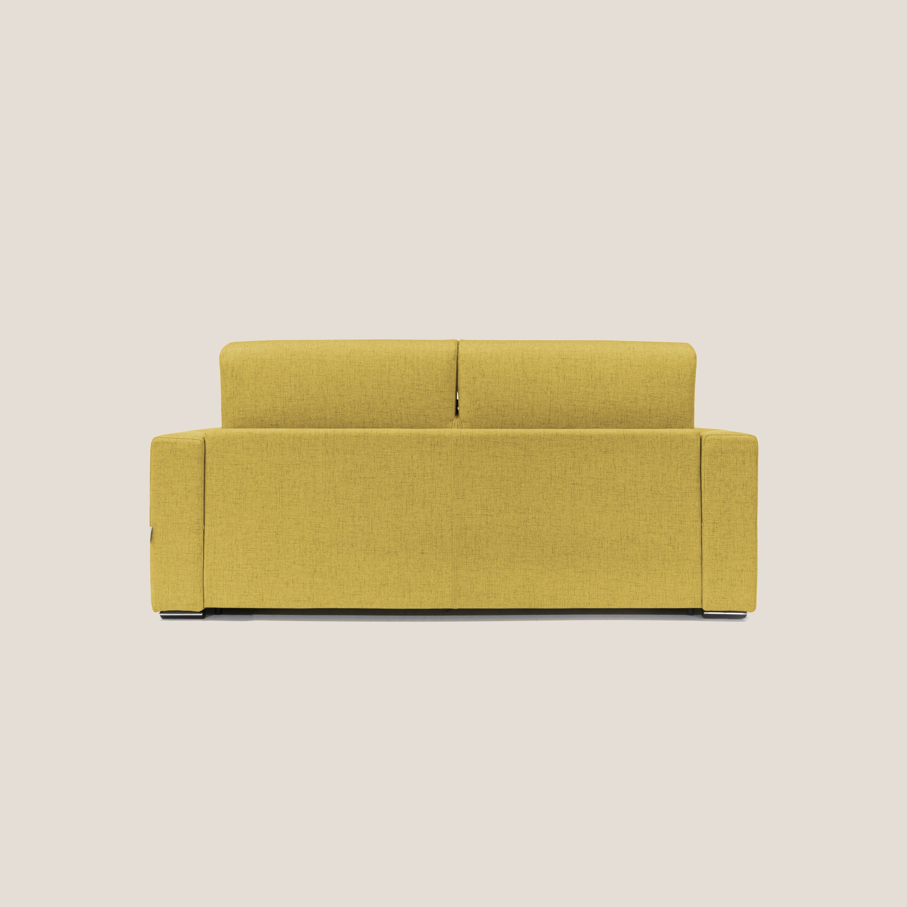 Nixon Divano letto matrimoniale con materasso 20 cm in tessuto impermeabile T03 giallo - divani.store