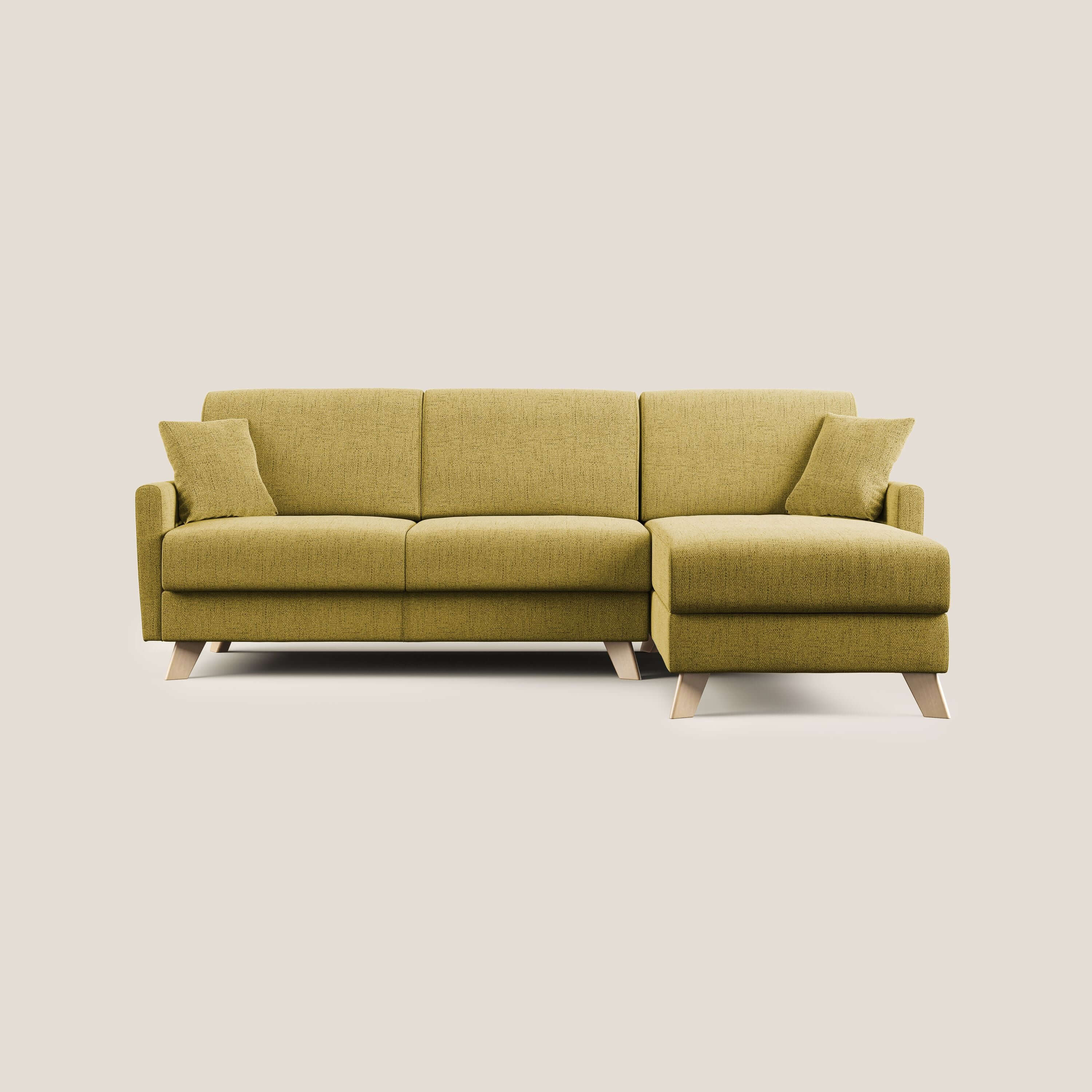 Edgar divano letto angolare in tessuto felis impermeabile T03 giallo - divani.store