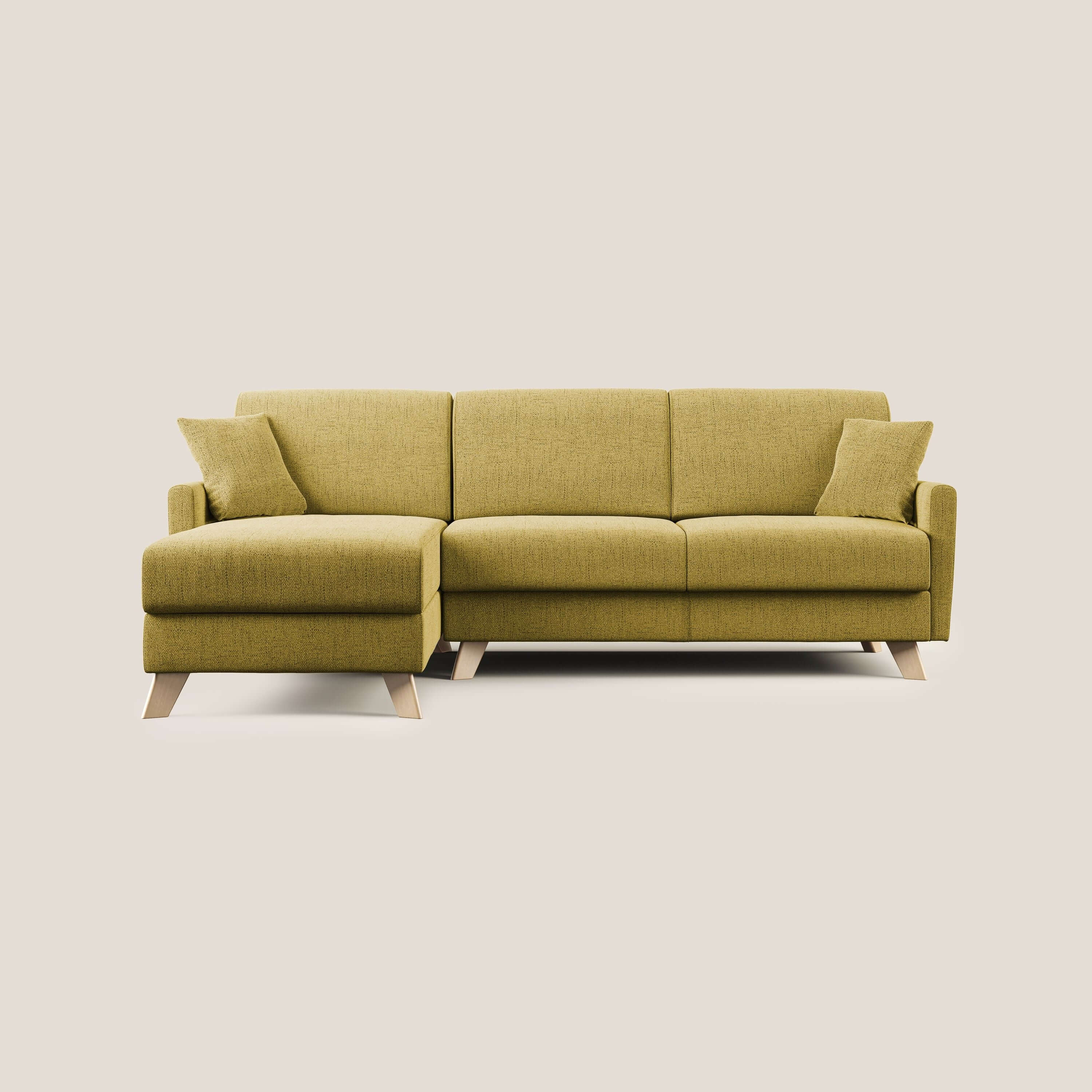 Edgar divano letto angolare in tessuto felis impermeabile T03 giallo - divani.store