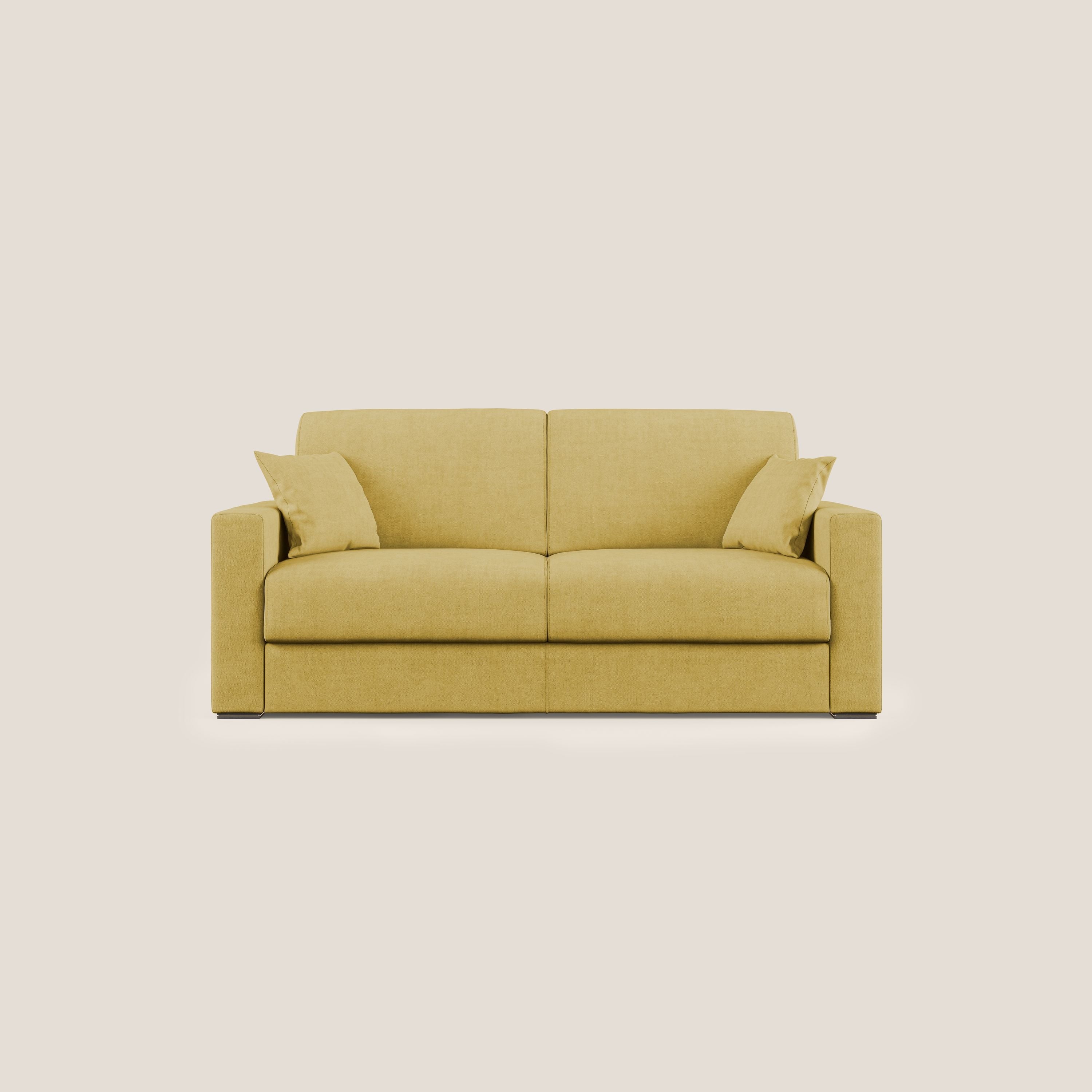 Best Divano letto matrimoniale in tessuto impermeabile T02 giallo - divani.store