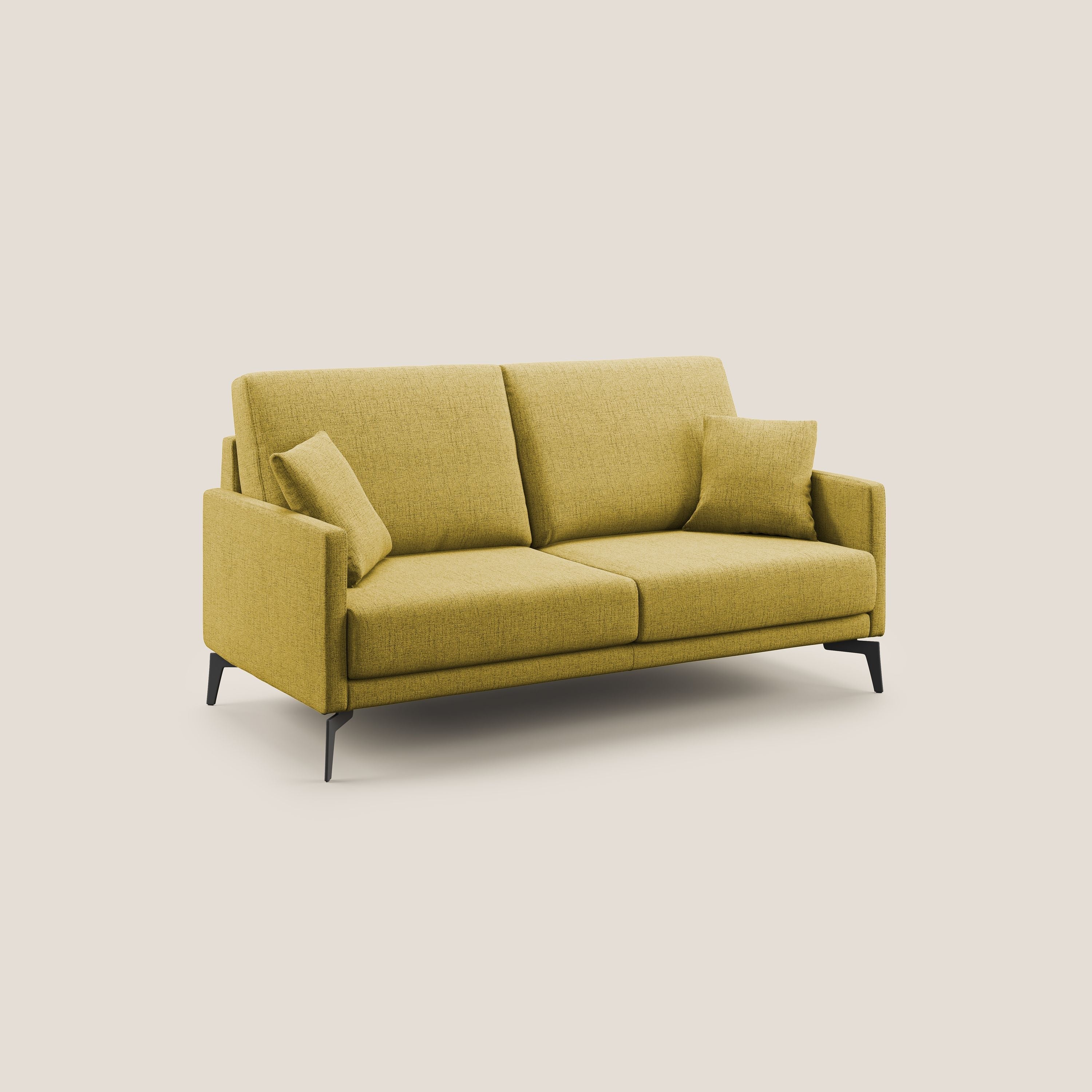 Saturno divano moderno in tessuto morbido impermeabile T03 giallo - divani.store