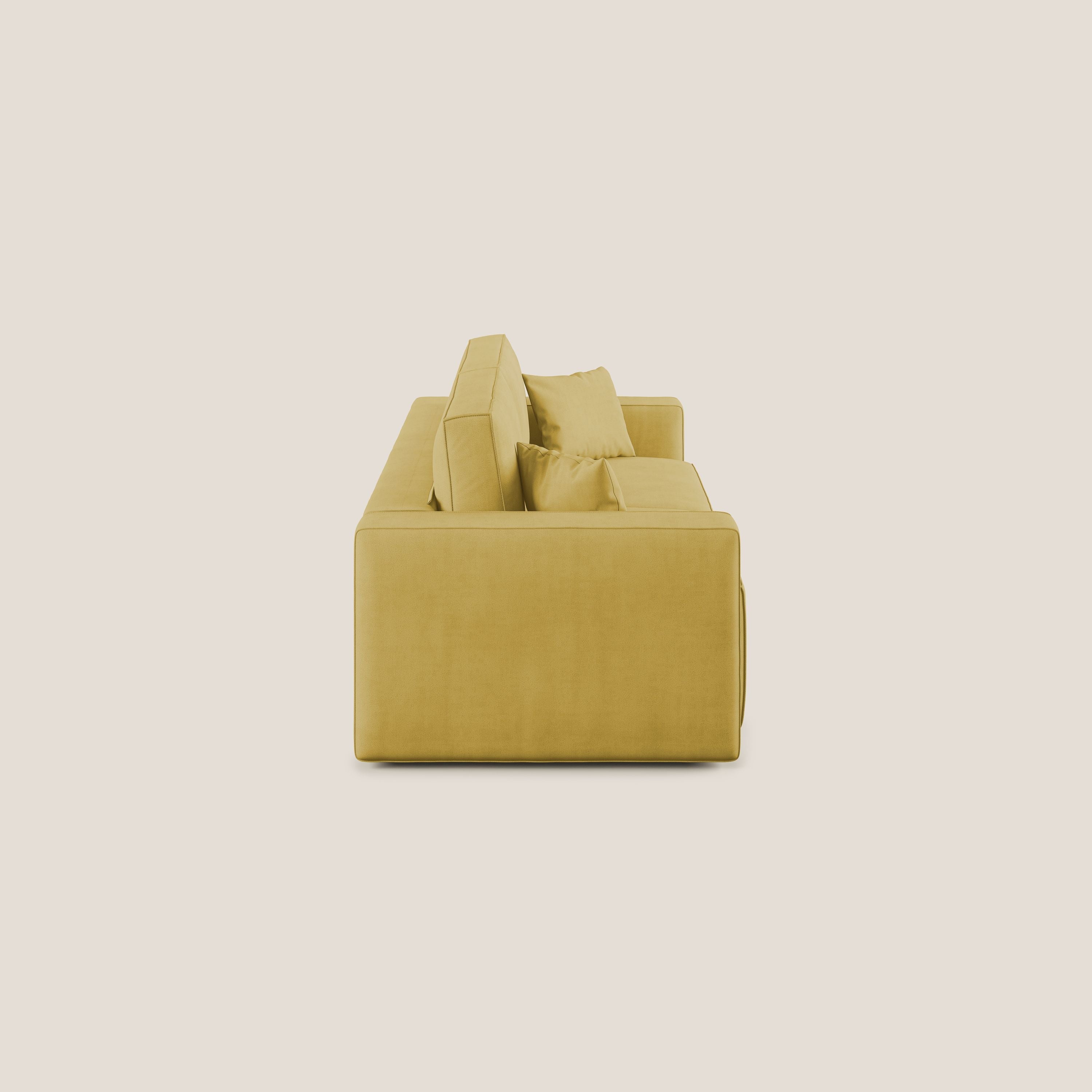 Morfeo divano con sedute estraibili in morbido tessuto impermeabile T02 giallo - divani.store