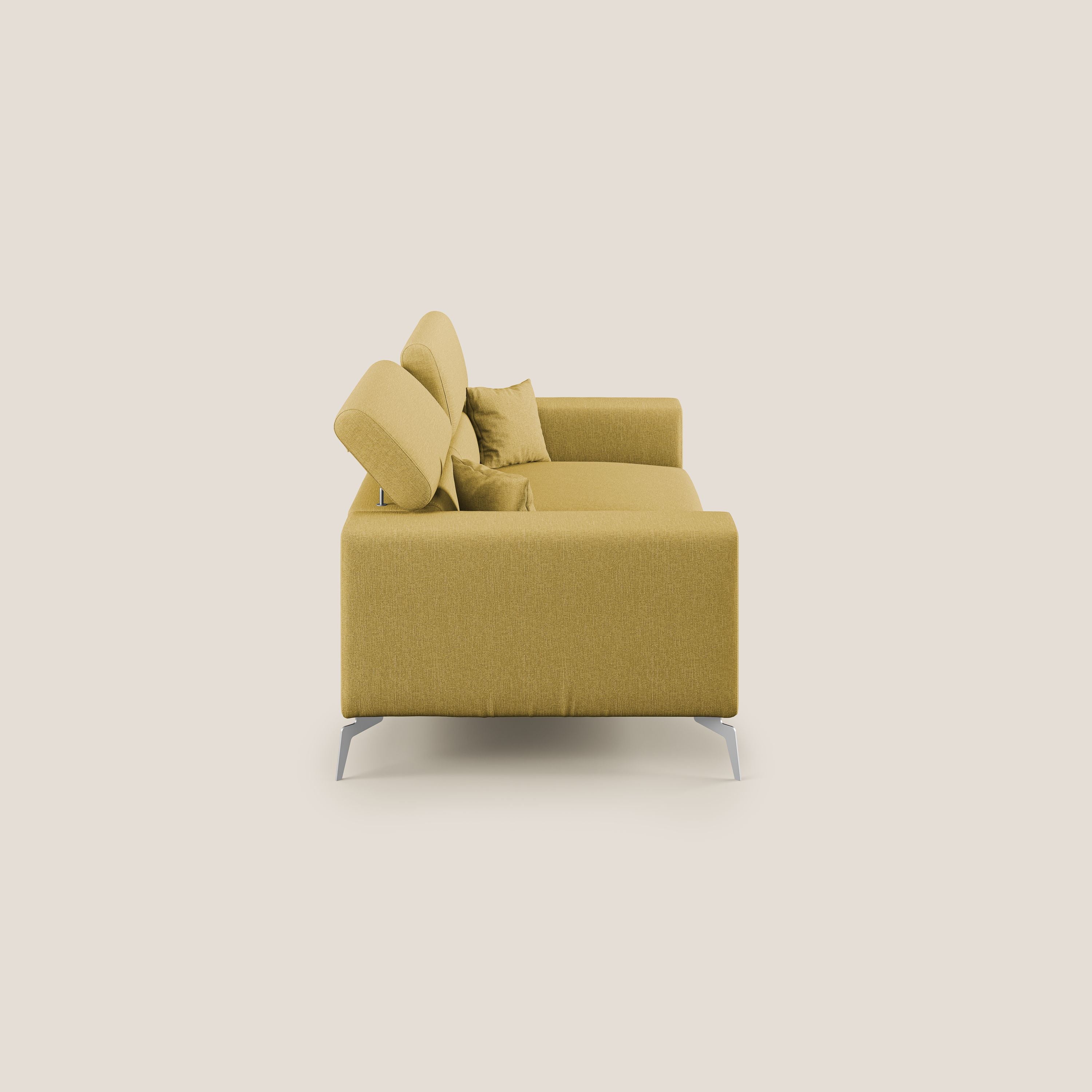 Blade Divano con poggiatesta reclinabili in tessuto impermeabile misto cotone T13 giallo - divani.store