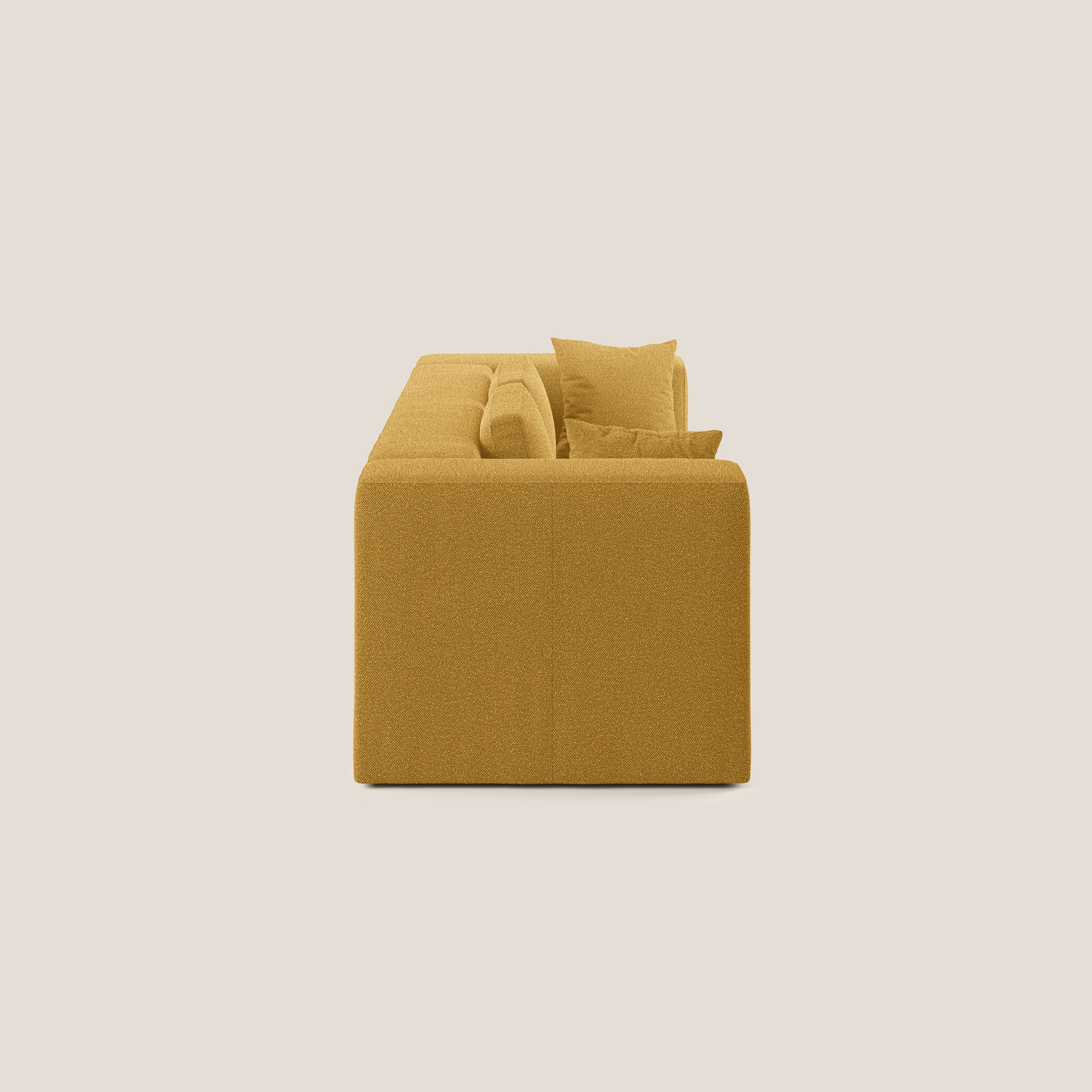 Nettuno divano moderno componibile in morbido tessuto bouclè T07 giallo - divani.store