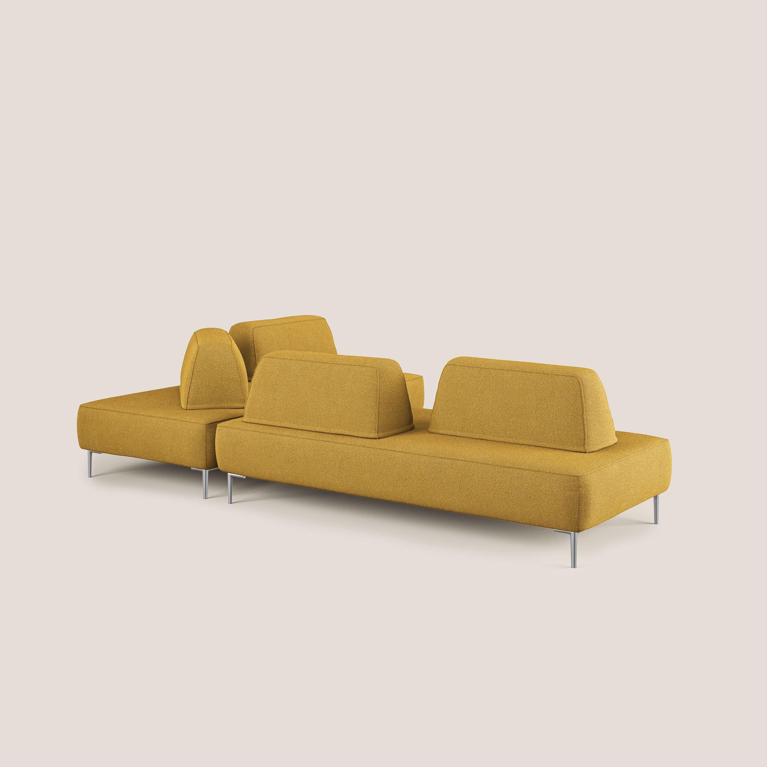 Newton divano angolare modulare con schienali movibili T07 giallo - divani.store