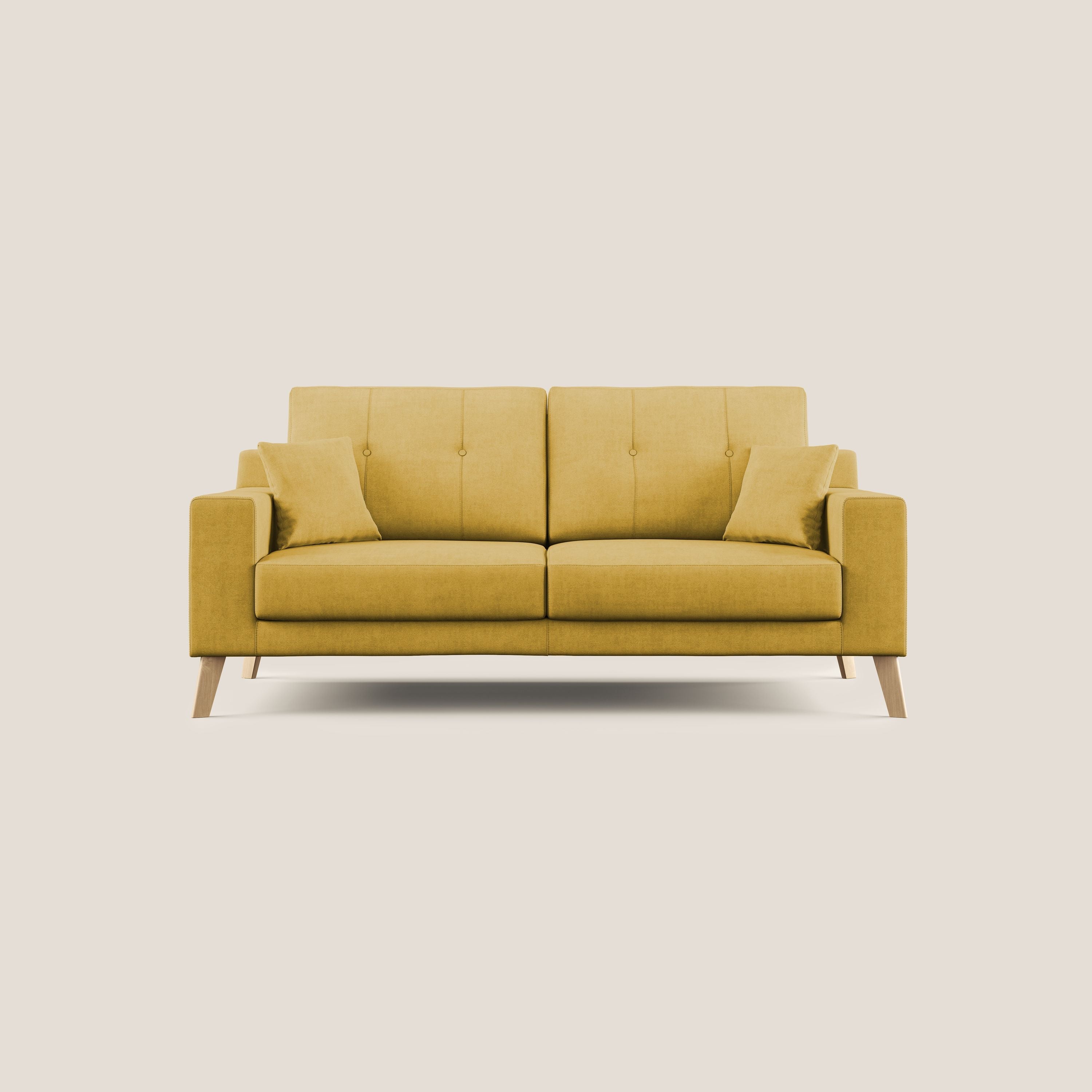Danish divano moderno in tessuto morbido impermeabile T02 giallo - divani.store