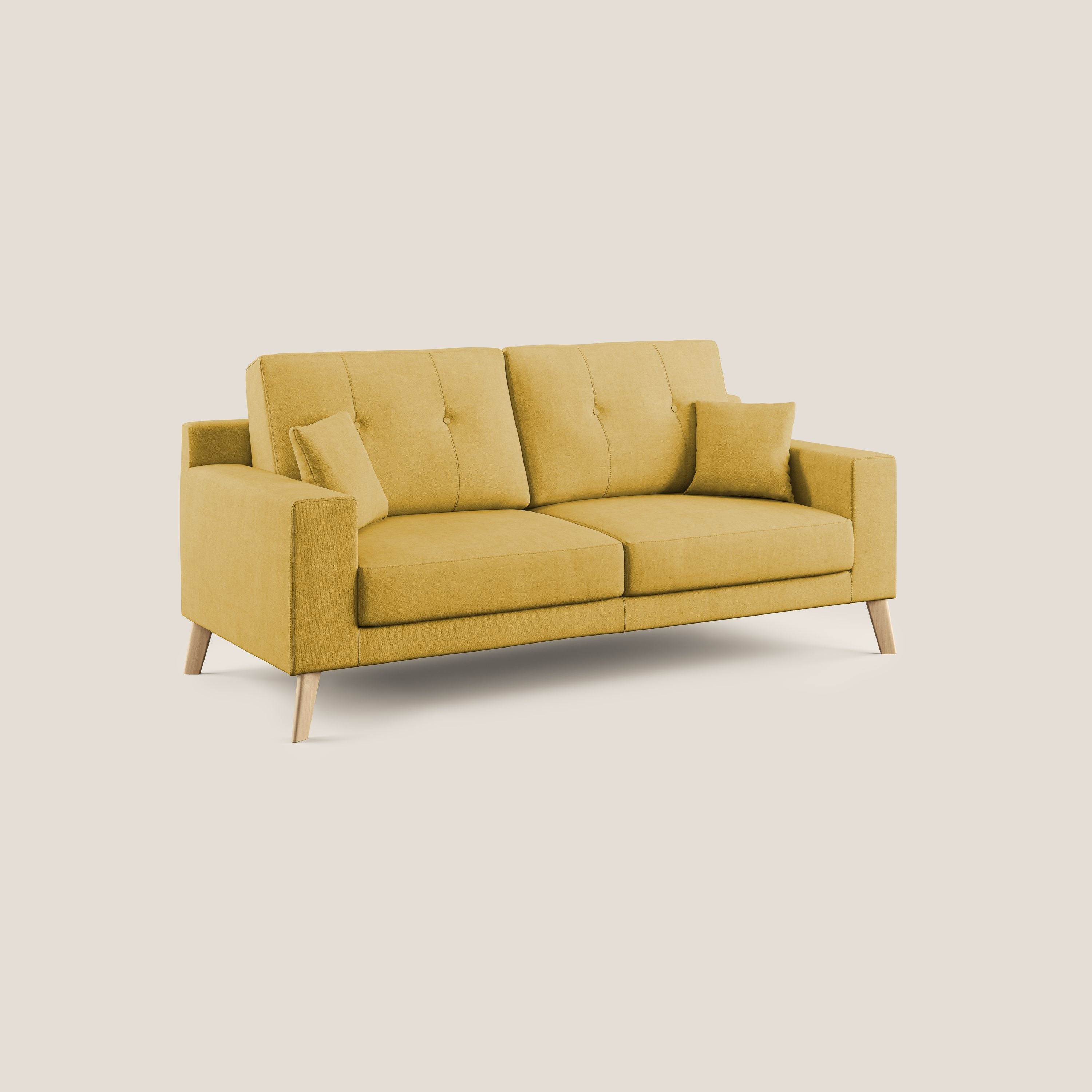 Danish divano moderno in tessuto morbido impermeabile T02 giallo - divani.store